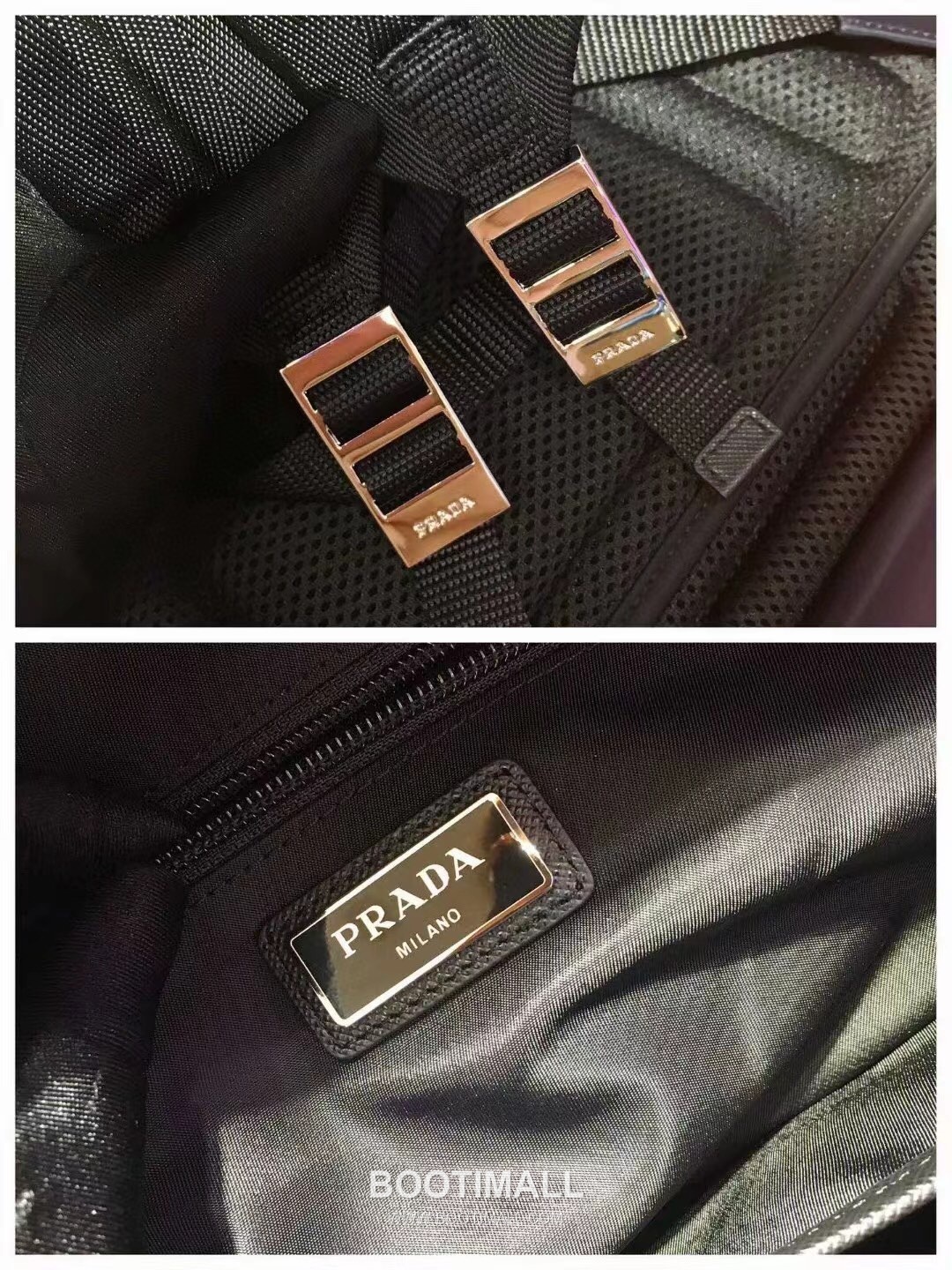 Prada Backpack Nylon, Saffiano Leather Trim Black 프라다 2VZ048 백팩 나일론, 사피아노 가죽 트리밍 블랙 43.5cm 9