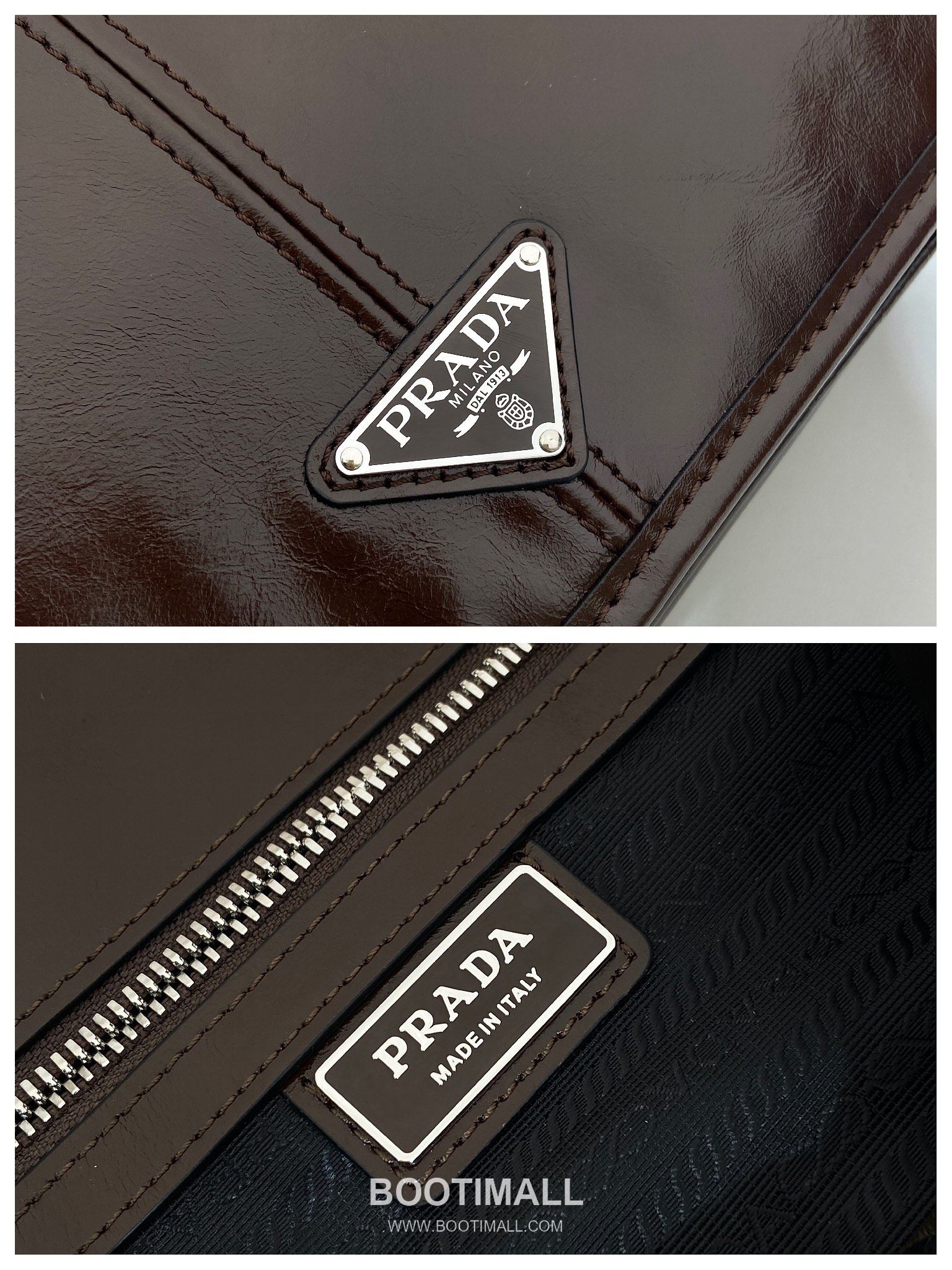 Prada Messenger Bag Waxed Leather Black 프라다 2VD073 메신저백 왁스 레더 블랙 30cm 10