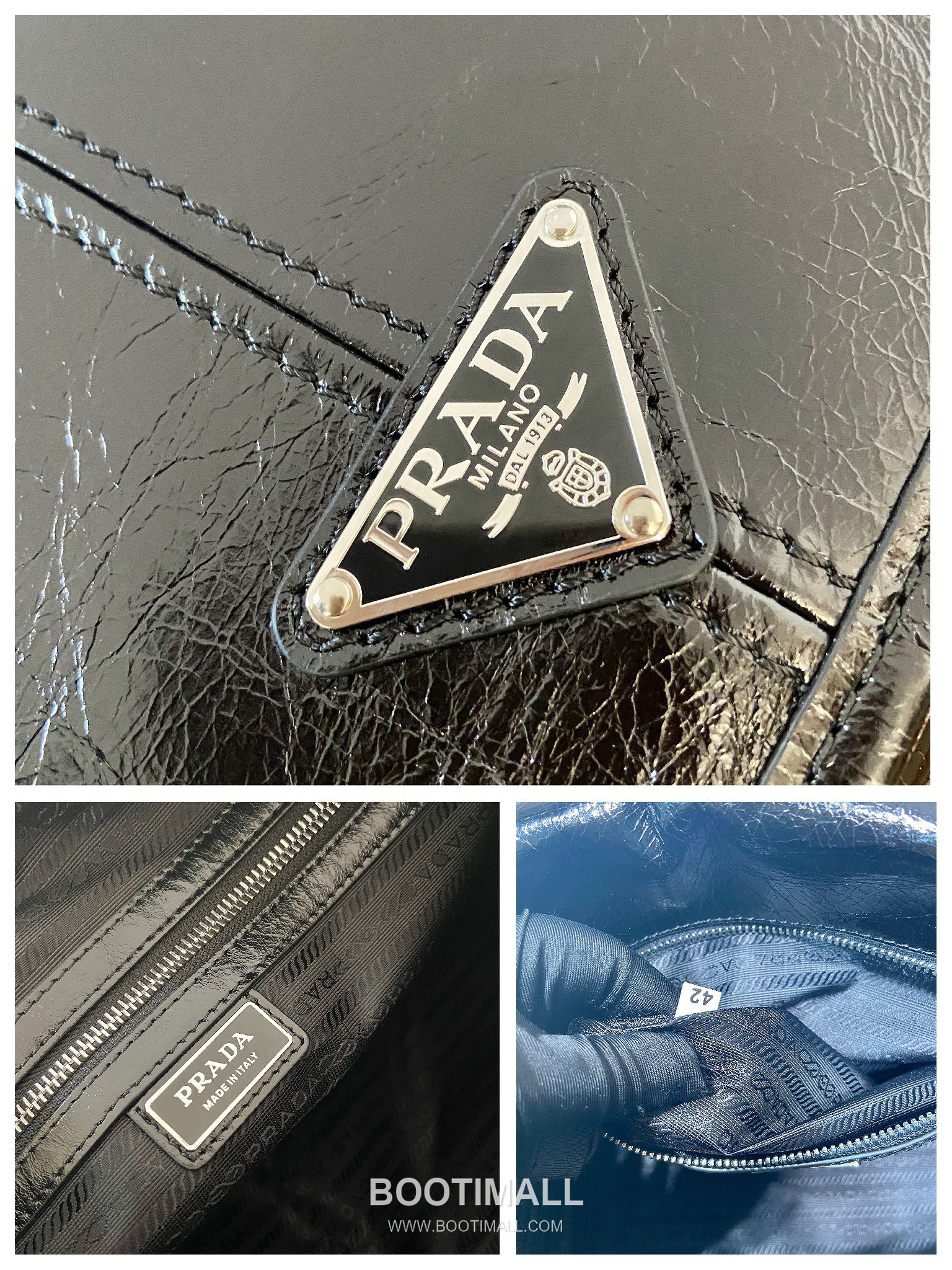 Prada Messenger Bag Waxed Leather Black 프라다 2VD073 메신저백 왁스 레더 블랙 30cm 12