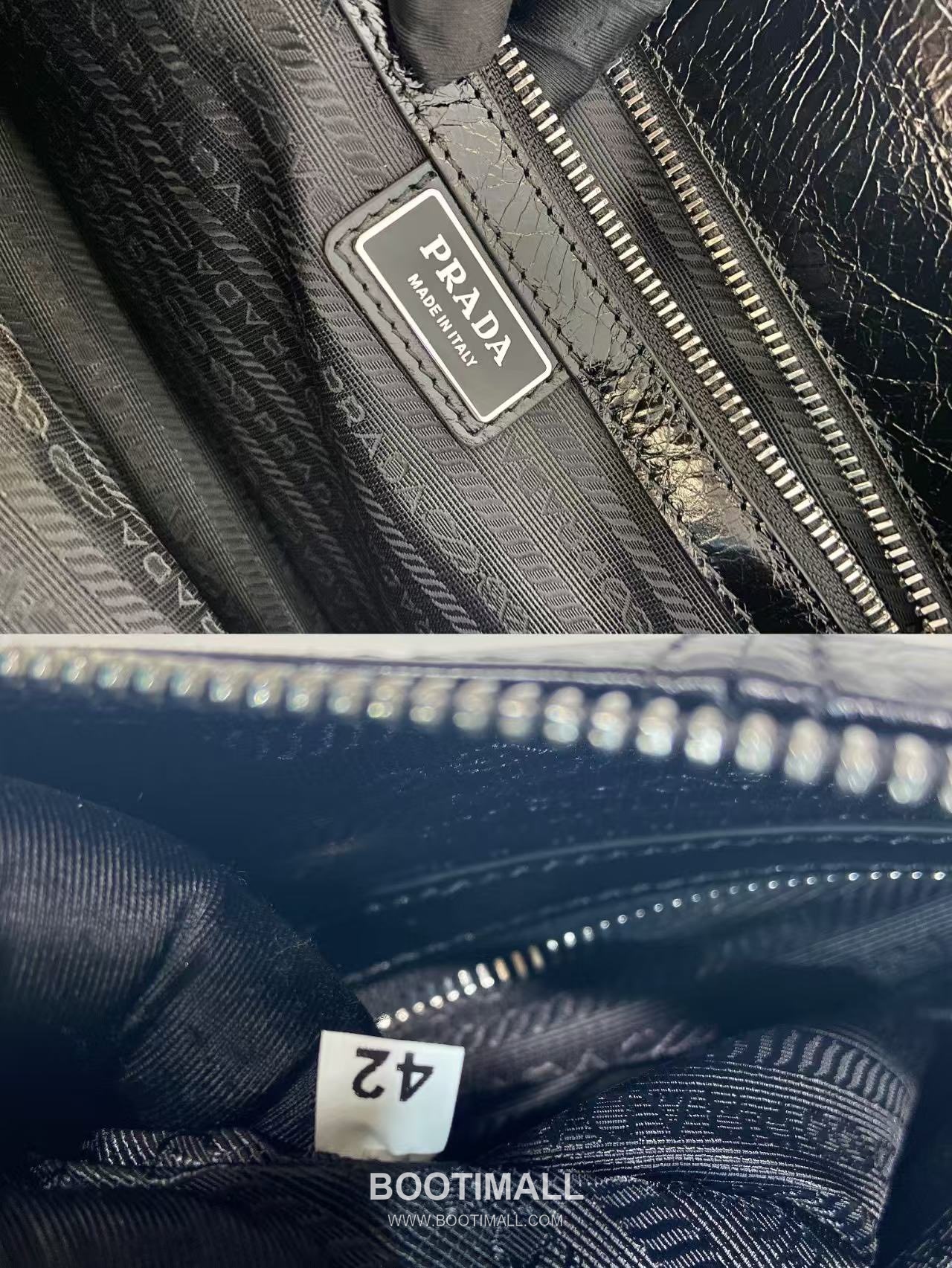 Prada Messenger Bag Oiled Wax Leather Black 프라다 2VH187 메신저백 오일드 왁스 레더 블랙 35cm 11