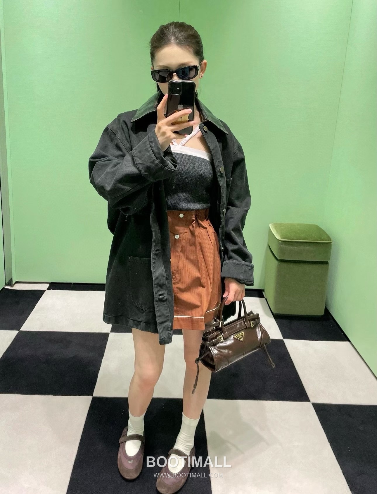 Prada Soft Lux Mini Bag Oiled Wax Leather Black Top Handle Bag 프라다 소프트 럭스 미니 백 오일드 왁스 레더 블랙 탑핸들백 23.5cm 8