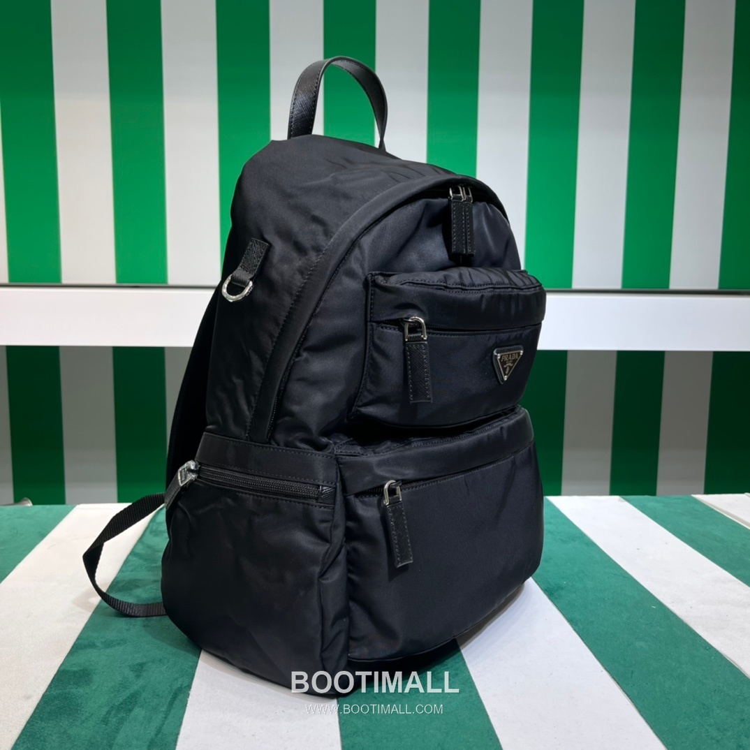 Prada Backpack Parachute Fabric, Canvas Black 프라다 2VZ025 백팩 낙하산 원단, 캔버스 블랙 40cm 2