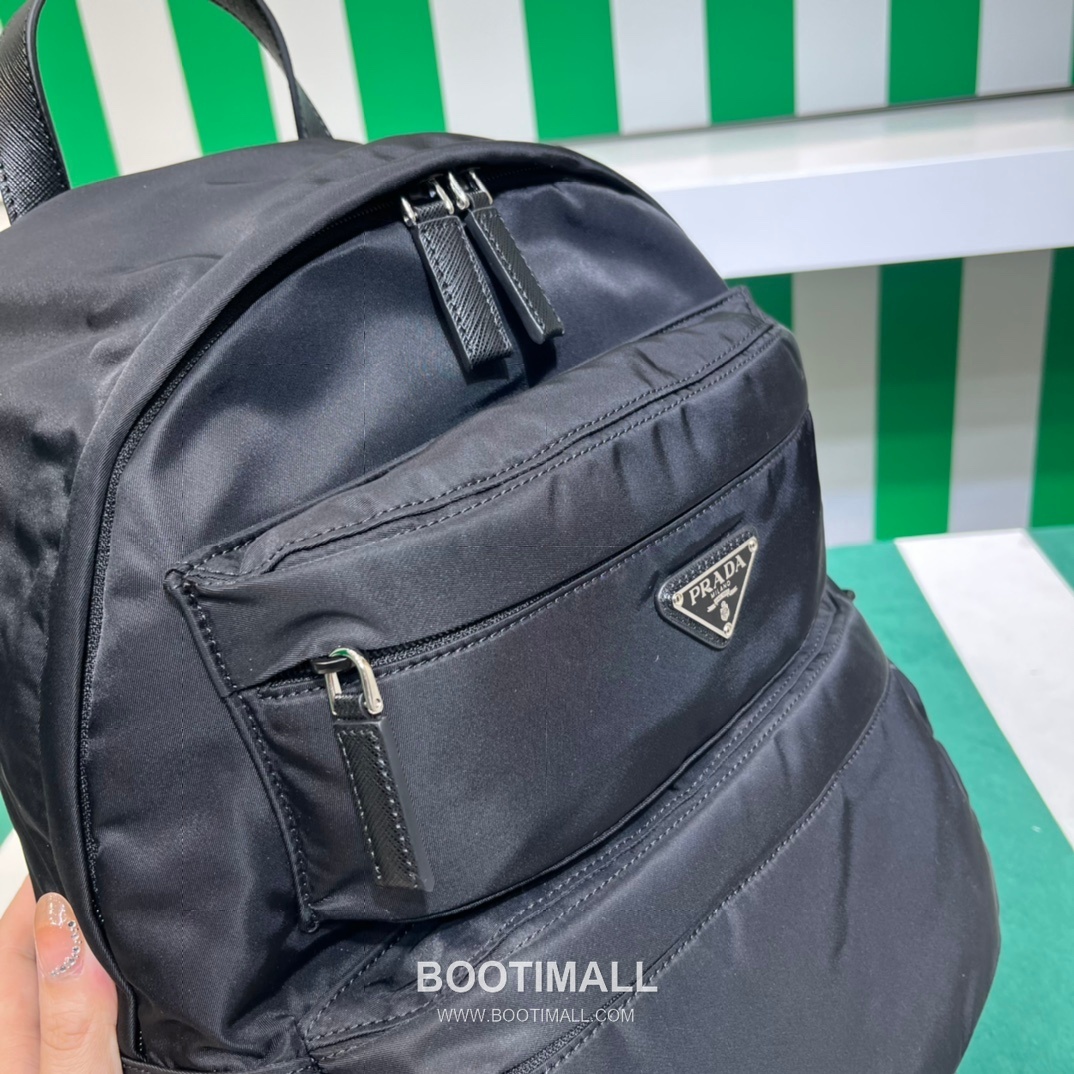 Prada Backpack Parachute Fabric, Canvas Black 프라다 2VZ025 백팩 낙하산 원단, 캔버스 블랙 40cm 3