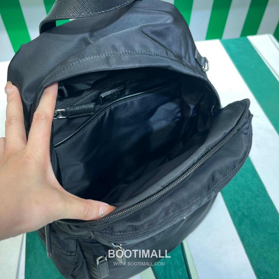 Prada Backpack Parachute Fabric, Canvas Black 프라다 2VZ025 백팩 낙하산 원단, 캔버스 블랙 40cm 8