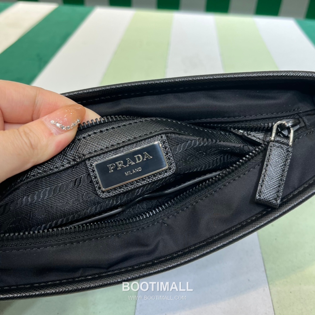Prada Triangle Logo Bag Nylon Black Shoulder Bag 프라다 트라이앵글 로고 백 2VH797 나일론 블랙 숄더백 27cm 8
