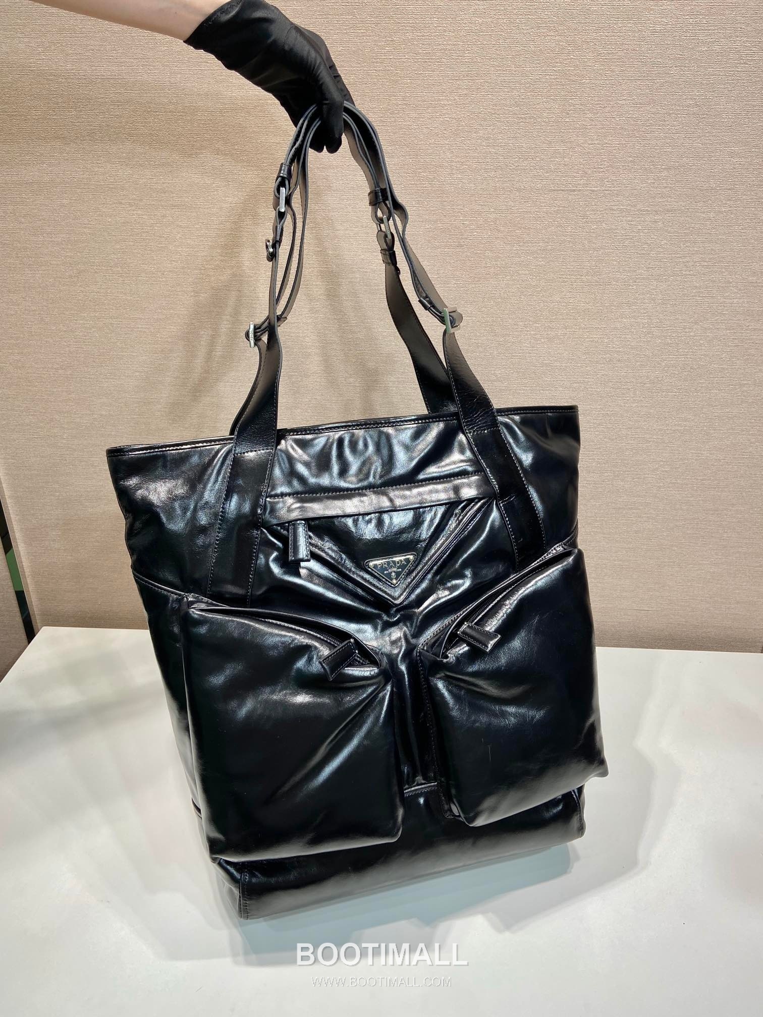 Prada Tote Bag Oiled Wax Leather Brown 프라다 2VG120 토트백 오일드 왁스 레더 브라운 42.5cm 4