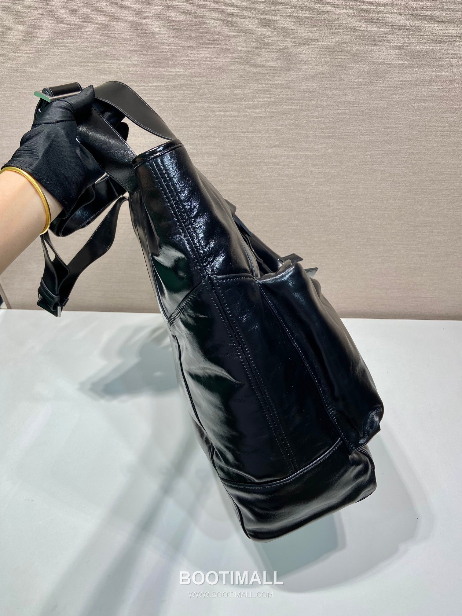 Prada Tote Bag Oiled Wax Leather Brown 프라다 2VG120 토트백 오일드 왁스 레더 브라운 42.5cm 7