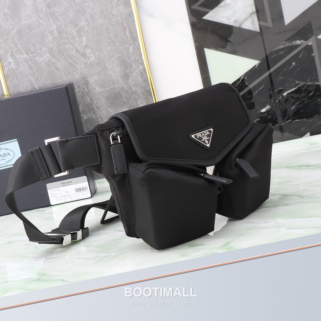 Prada Re-Nylon Shoulder Bag Recycled Nylon Black 프라다 리-나일론 숄더백 2VH174 재생 나일론 블랙 24cm 3