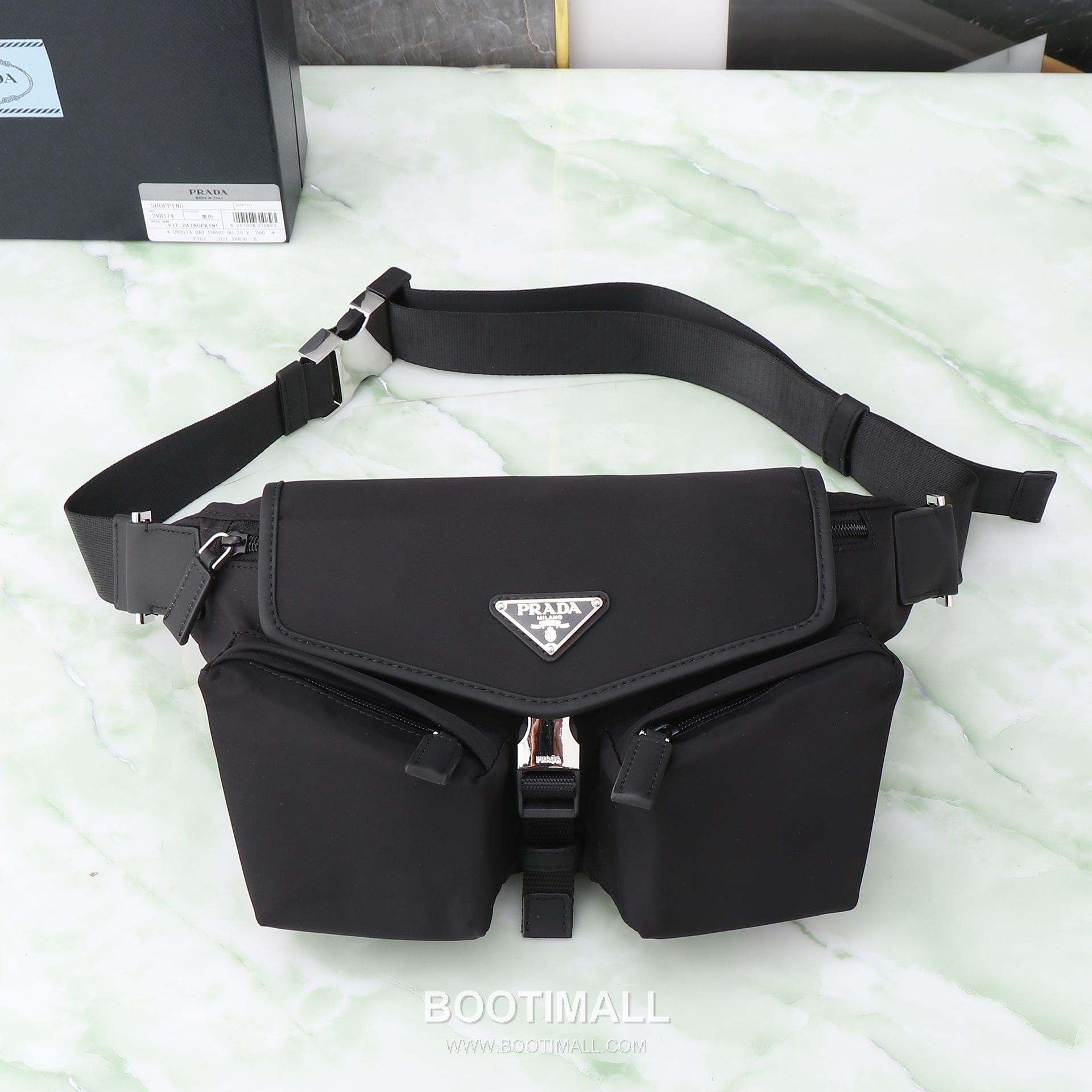 Prada Re-Nylon Shoulder Bag Recycled Nylon Black 프라다 리-나일론 숄더백 2VH174 재생 나일론 블랙 24cm 6