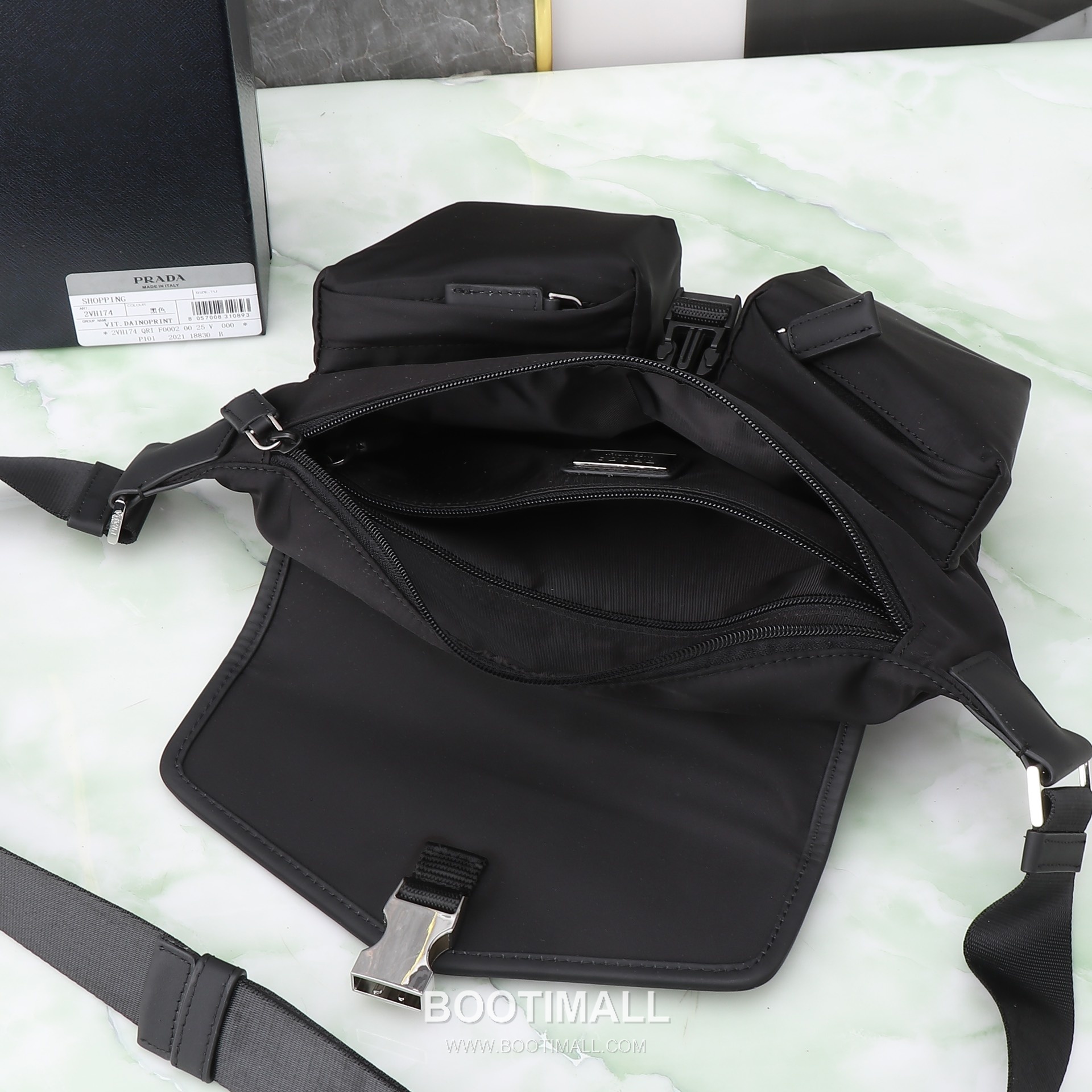 Prada Re-Nylon Shoulder Bag Recycled Nylon Black 프라다 리-나일론 숄더백 2VH174 재생 나일론 블랙 24cm 7