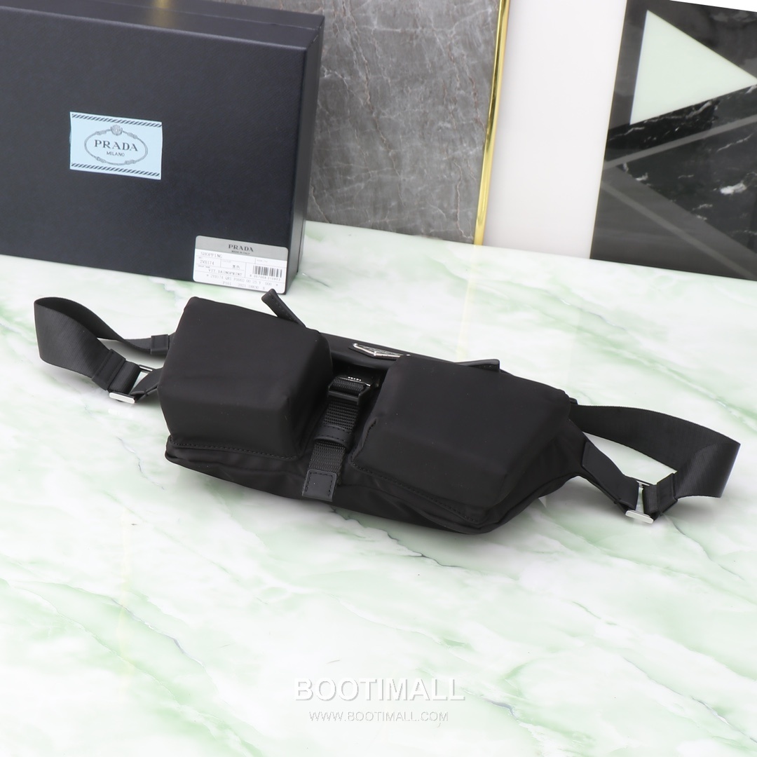 Prada Re-Nylon Shoulder Bag Recycled Nylon Black 프라다 리-나일론 숄더백 2VH174 재생 나일론 블랙 24cm 8