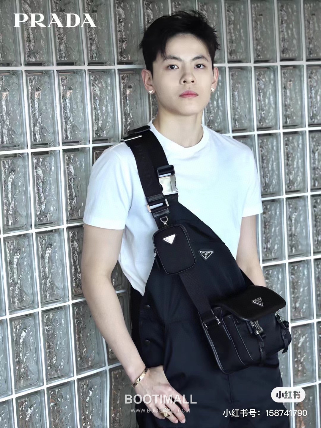 Prada Triangle Logo Crossbody Parachute Nylon Black Crossbody Bag 프라다 삼각 로고 크로스백 파라슈트 나일론 블랙 22cm 5