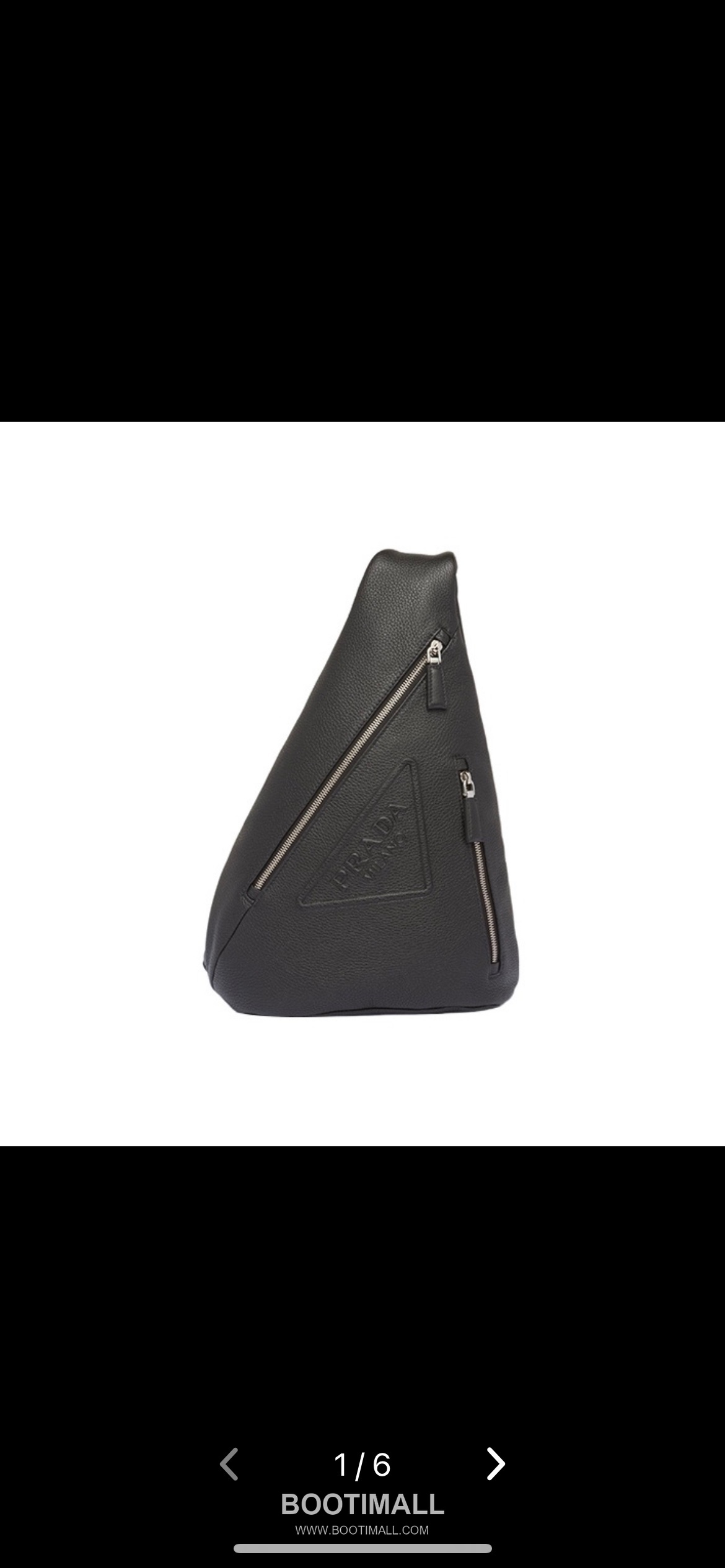 Prada Chest Bag Deer-Embossed Cowhide Leather Black 프라다 2VZ092 체스트백 디어 엠보 소가죽 블랙 37.5cm 2