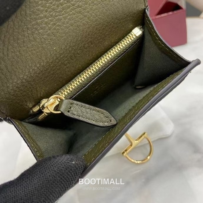 Gucci Half Horsebit Card Case Grained Cowhide Leather Green Card Holder 구찌 하프 홀스빗 카드 케이스 828148 그레인드 소가죽 그린 카드지갑 10.5cm 9