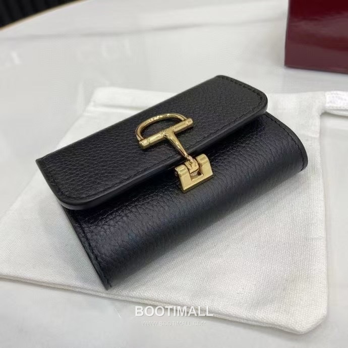 Gucci Half Horsebit Card Holder Grained Calf Leather Gray Pink 구찌 하프 홀스빗 카드 홀더 828148 그레인드 카프스킨 그레이 핑크 10.5cm 4