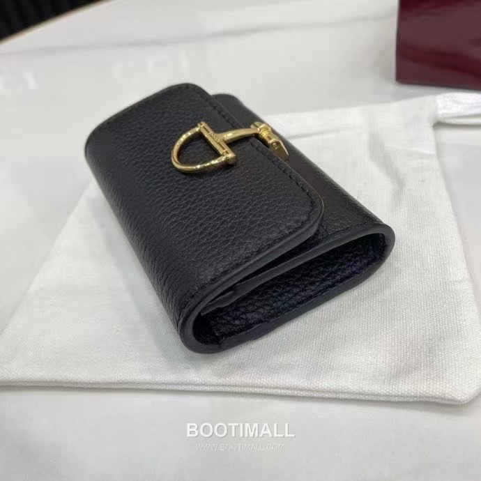 Gucci Half Horsebit Card Holder Grained Calf Leather Gray Pink 구찌 하프 홀스빗 카드 홀더 828148 그레인드 카프스킨 그레이 핑크 10.5cm 5