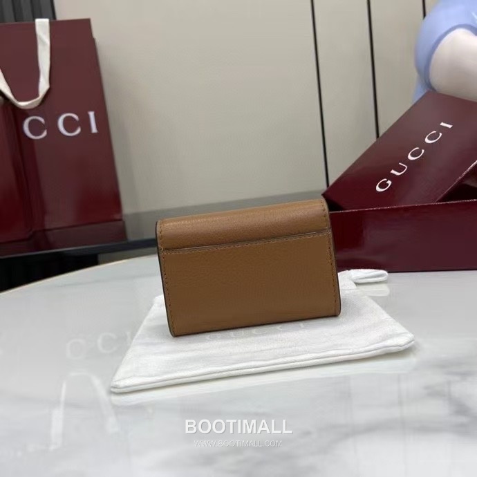 Gucci Half Horsebit Card Case Grained Cowhide Leather Green Card Holder 구찌 하프 홀스빗 카드 케이스 828148 그레인드 소가죽 그린 카드지갑 10.5cm 3