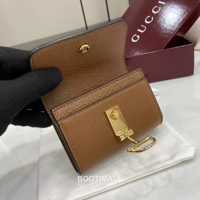 Gucci Half Horsebit Card Case Grained Cowhide Leather Green Card Holder 구찌 하프 홀스빗 카드 케이스 828148 그레인드 소가죽 그린 카드지갑 10.5cm 7