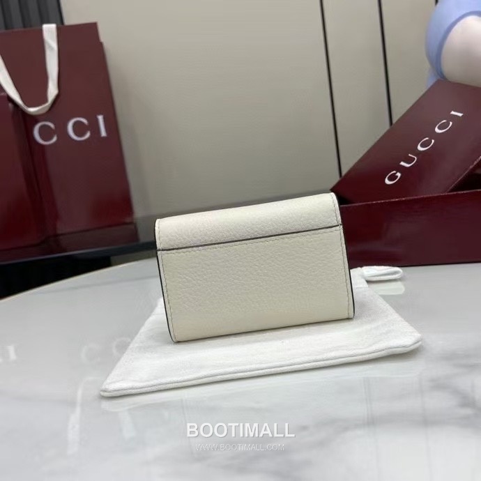 Gucci Half Horsebit Card Case Grained Cowhide Leather Green Card Holder 구찌 하프 홀스빗 카드 케이스 828148 그레인드 소가죽 그린 카드지갑 10.5cm 3
