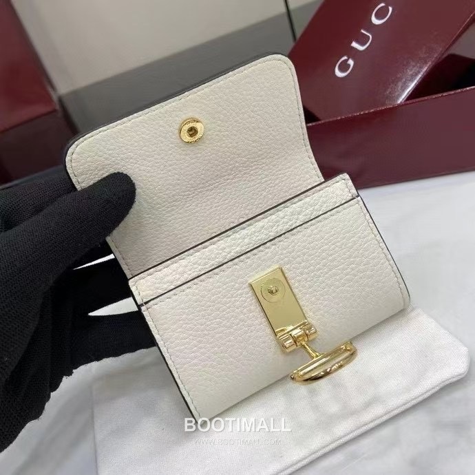 Gucci Half Horsebit Card Case Grained Cowhide Leather Green Card Holder 구찌 하프 홀스빗 카드 케이스 828148 그레인드 소가죽 그린 카드지갑 10.5cm 7