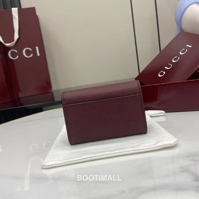 Gucci Half Horsebit Card Holder Grained Calf Leather Ancora Red 구찌 하프 홀스빗 카드 홀더 828148 그레인드 카프스킨 안코라 레드 10.5cm 3