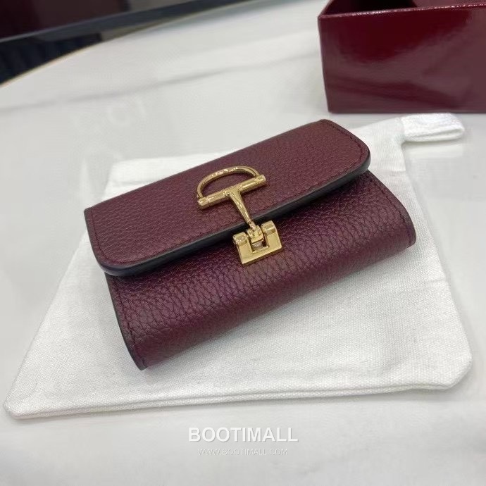 Gucci Half Horsebit Card Holder Grained Calf Leather Ancora Red 구찌 하프 홀스빗 카드 홀더 828148 그레인드 카프스킨 안코라 레드 10.5cm 4