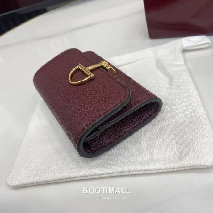 Gucci Half Horsebit Card Holder Grained Calf Leather Ancora Red 구찌 하프 홀스빗 카드 홀더 828148 그레인드 카프스킨 안코라 레드 10.5cm 6