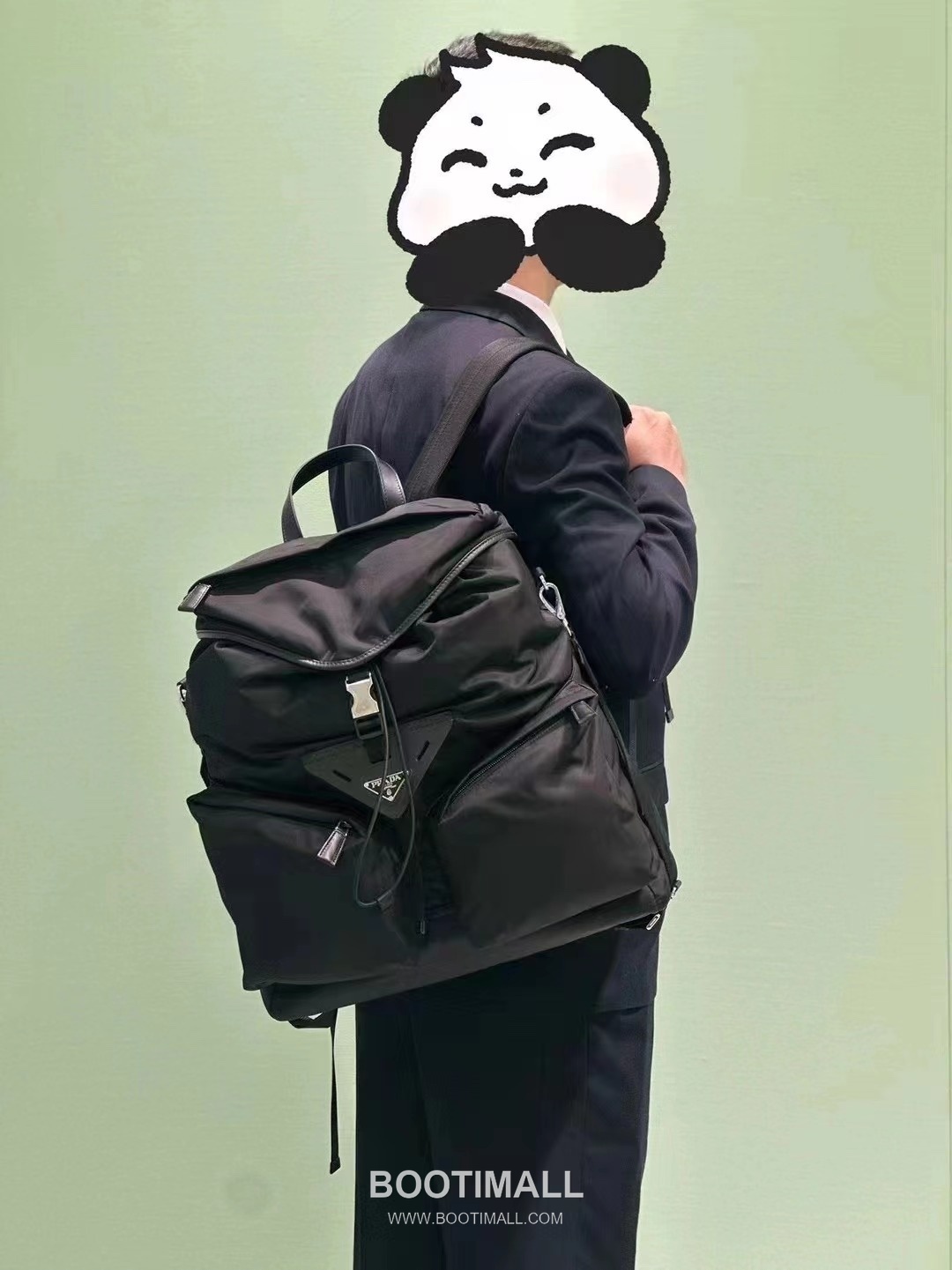 Prada Backpack Nylon, Calfskin Black 프라다 2VZ108 백팩 나일론, 카프스킨 블랙 45cm 3