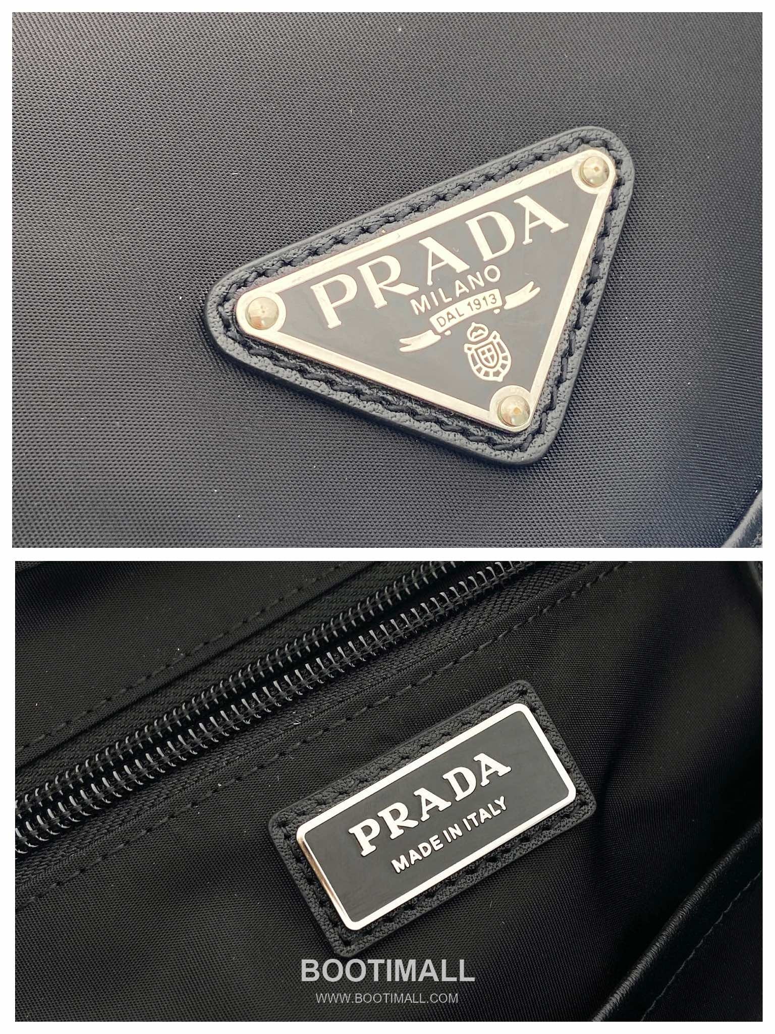 Prada Backpack Nylon, Calfskin Black 프라다 2VZ111 백팩 나일론, 카프스킨 블랙 38cm 11