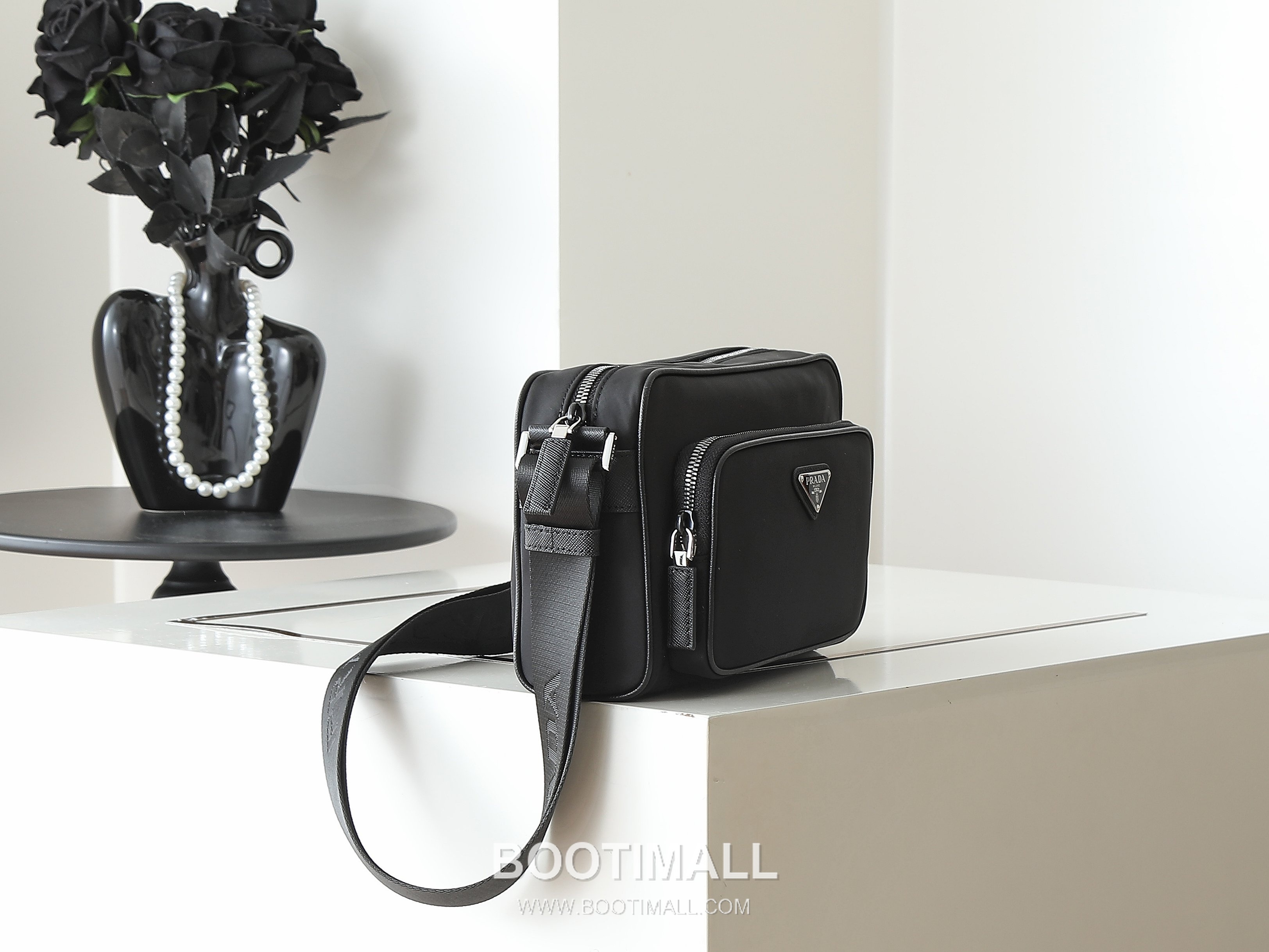 Prada Shoulder Bag Saffiano Leather, Nylon Black 프라다 2VH190 숄더백 사피아노 레더, 나일론 블랙 24cm 4