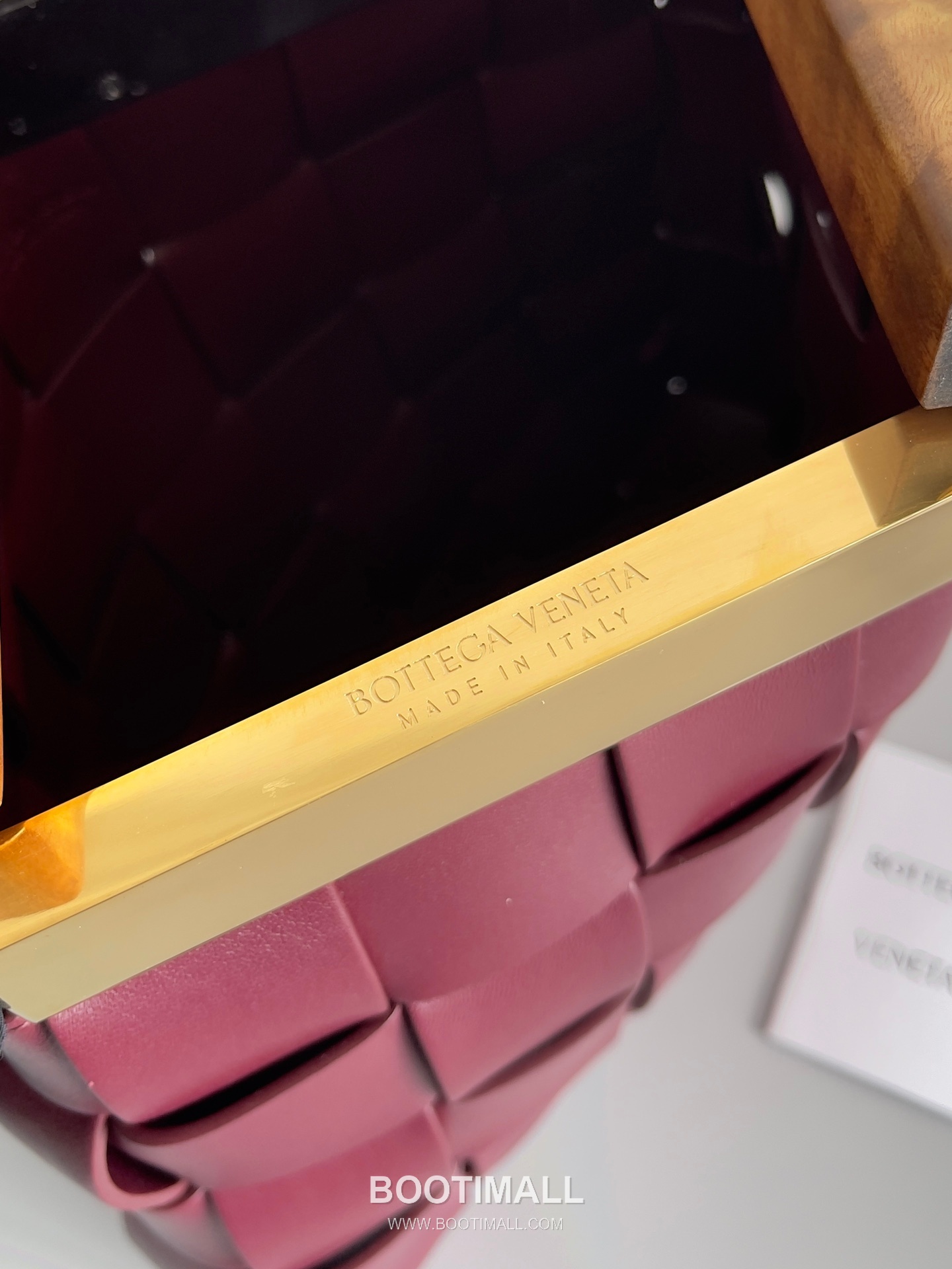 Bottega Veneta Intrecciato Wood Clutch Nappa Lambskin Brown 보테가 베네타 인트레치아토 우드 클러치 나파 램스킨 브라운 28cm 9