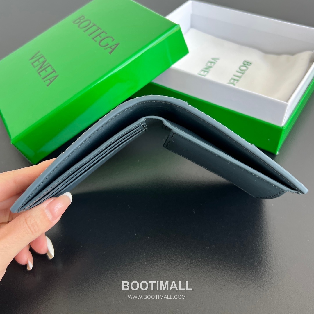 Bottega Veneta Intrecciato Bifold Calfskin Leather Gray Bifold Wallet 보테가 베네타 인트레치아토 반지갑 카프스킨 레더 그레이 11cm 6