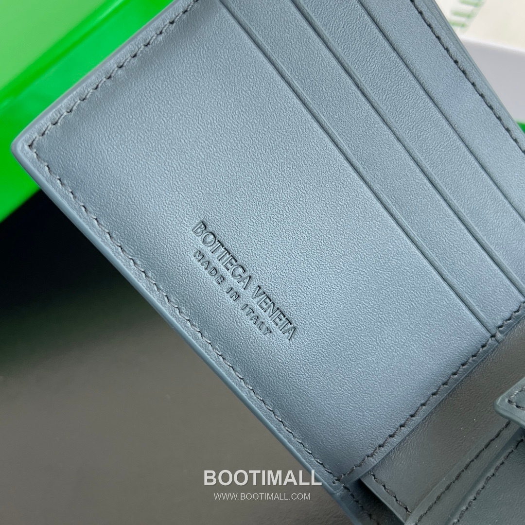 Bottega Veneta Intrecciato Bifold Calfskin Leather Gray Bifold Wallet 보테가 베네타 인트레치아토 반지갑 카프스킨 레더 그레이 11cm 8
