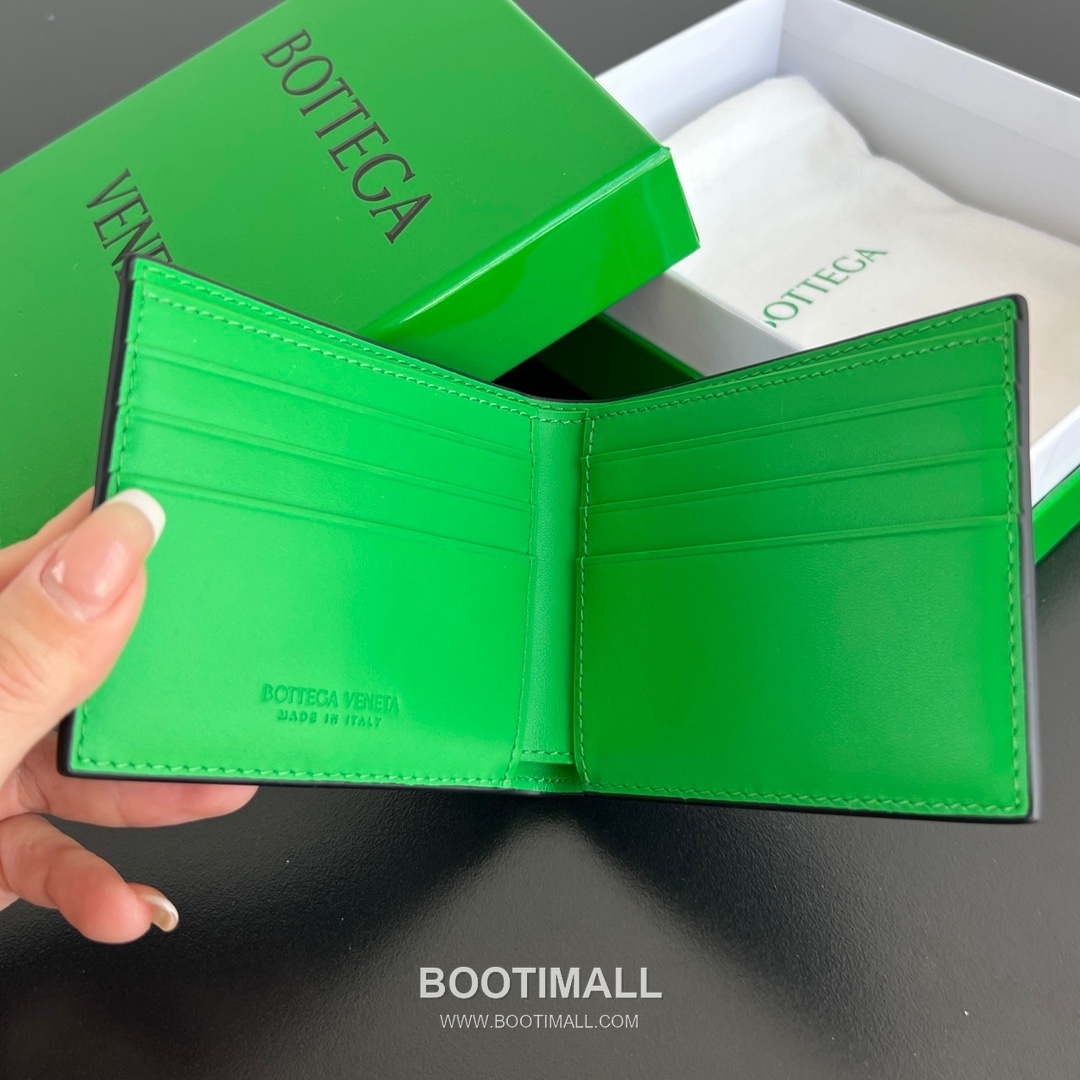 Bottega Veneta Intrecciato Bifold Calfskin Leather Gray Bifold Wallet 보테가 베네타 인트레치아토 반지갑 카프스킨 레더 그레이 11cm 58