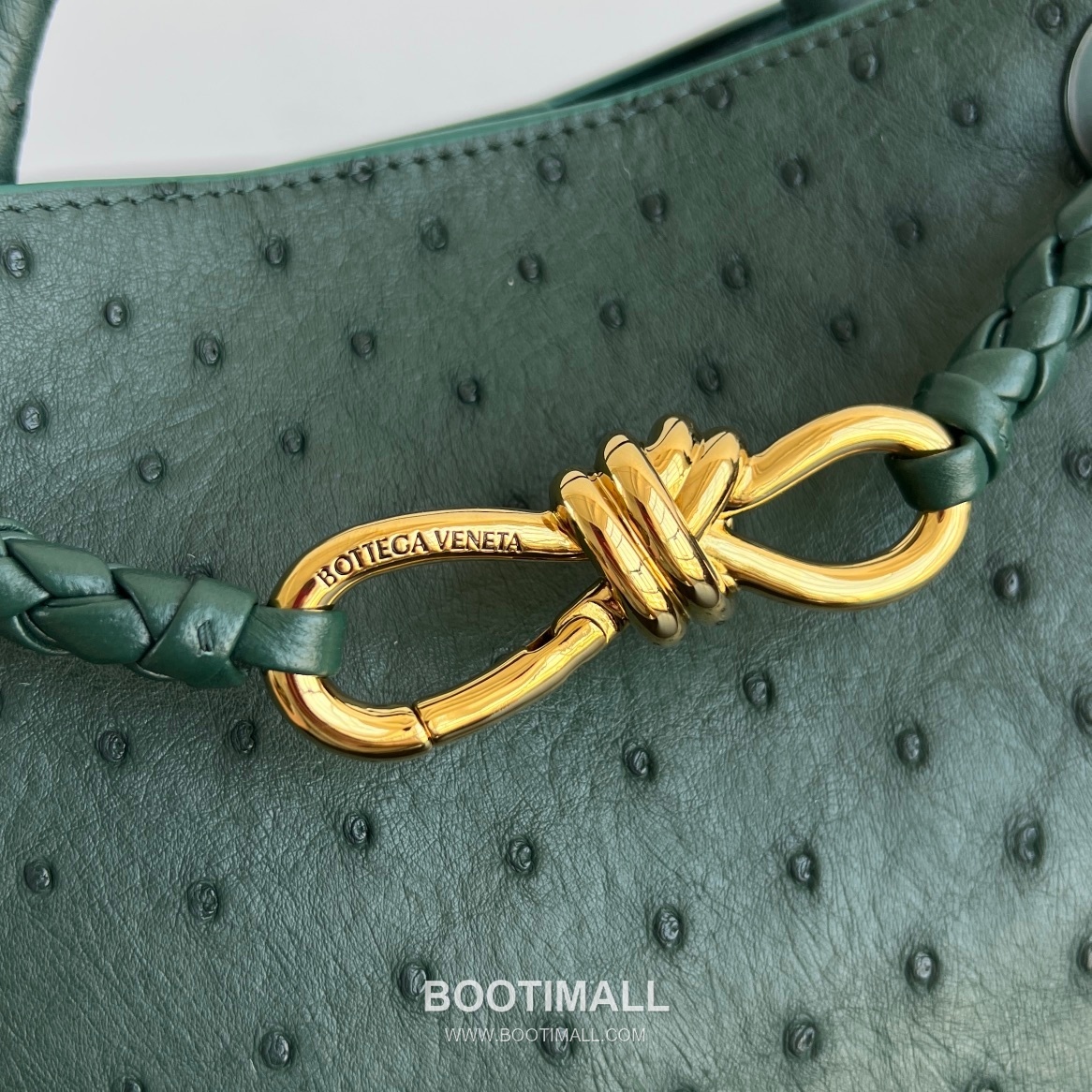 Bottega Veneta Andiamo Handbag Ostrich Leather Green Top Handle Bag 보테가 베네타 안디아모 핸드백 오스트리치 레더 그린 탑핸들백 25cm 7
