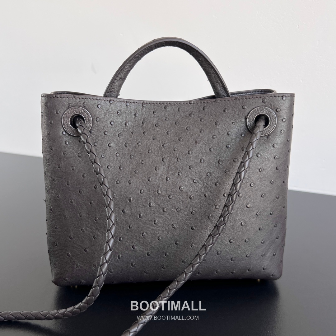 Bottega Veneta Andiamo Handbag Ostrich Leather Green Top Handle Bag 보테가 베네타 안디아모 핸드백 오스트리치 레더 그린 탑핸들백 25cm 4
