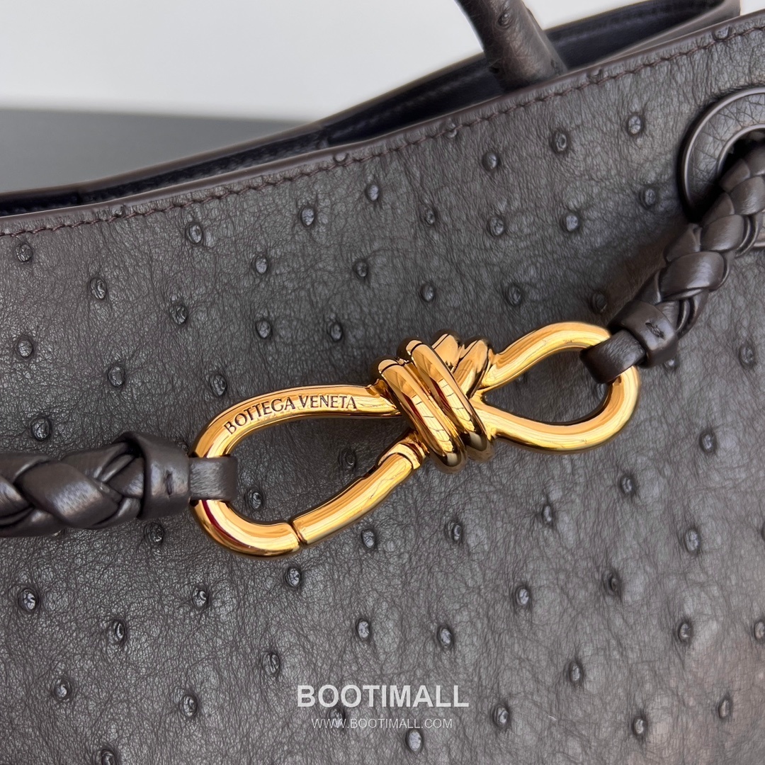 Bottega Veneta Andiamo Handbag Ostrich Leather Green Top Handle Bag 보테가 베네타 안디아모 핸드백 오스트리치 레더 그린 탑핸들백 25cm 7