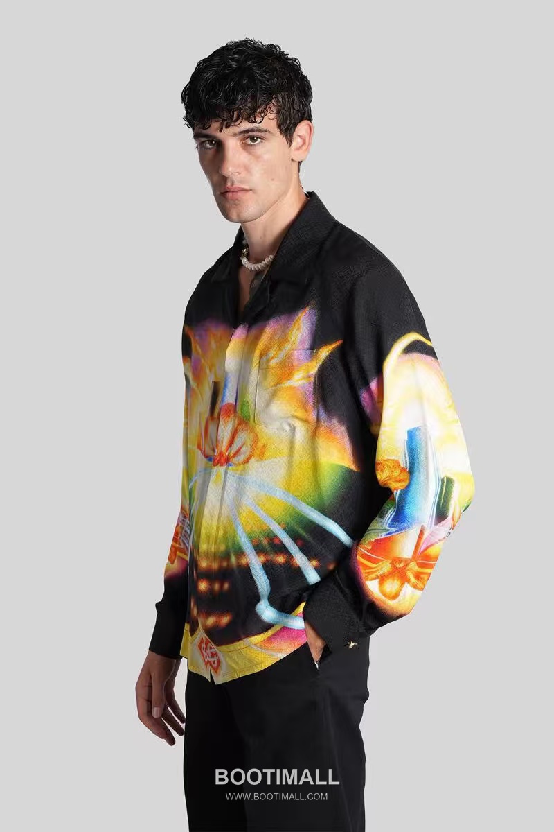 Casablanca Floral Jacquard Shirt Silk Black 카사블랑카 플로럴 자카드 셔츠 실크 블랙 1