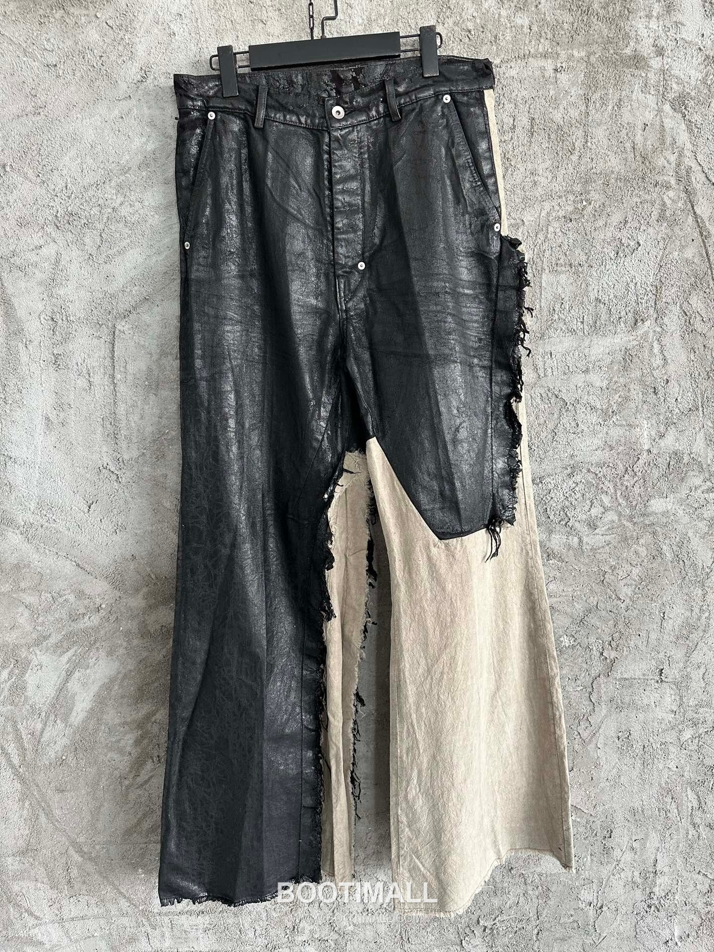 Rick Owens Waxed Wide Pants Cotton, Denim Black 릭오웬스 왁스 와이드 팬츠 코튼, 데님 블랙 2