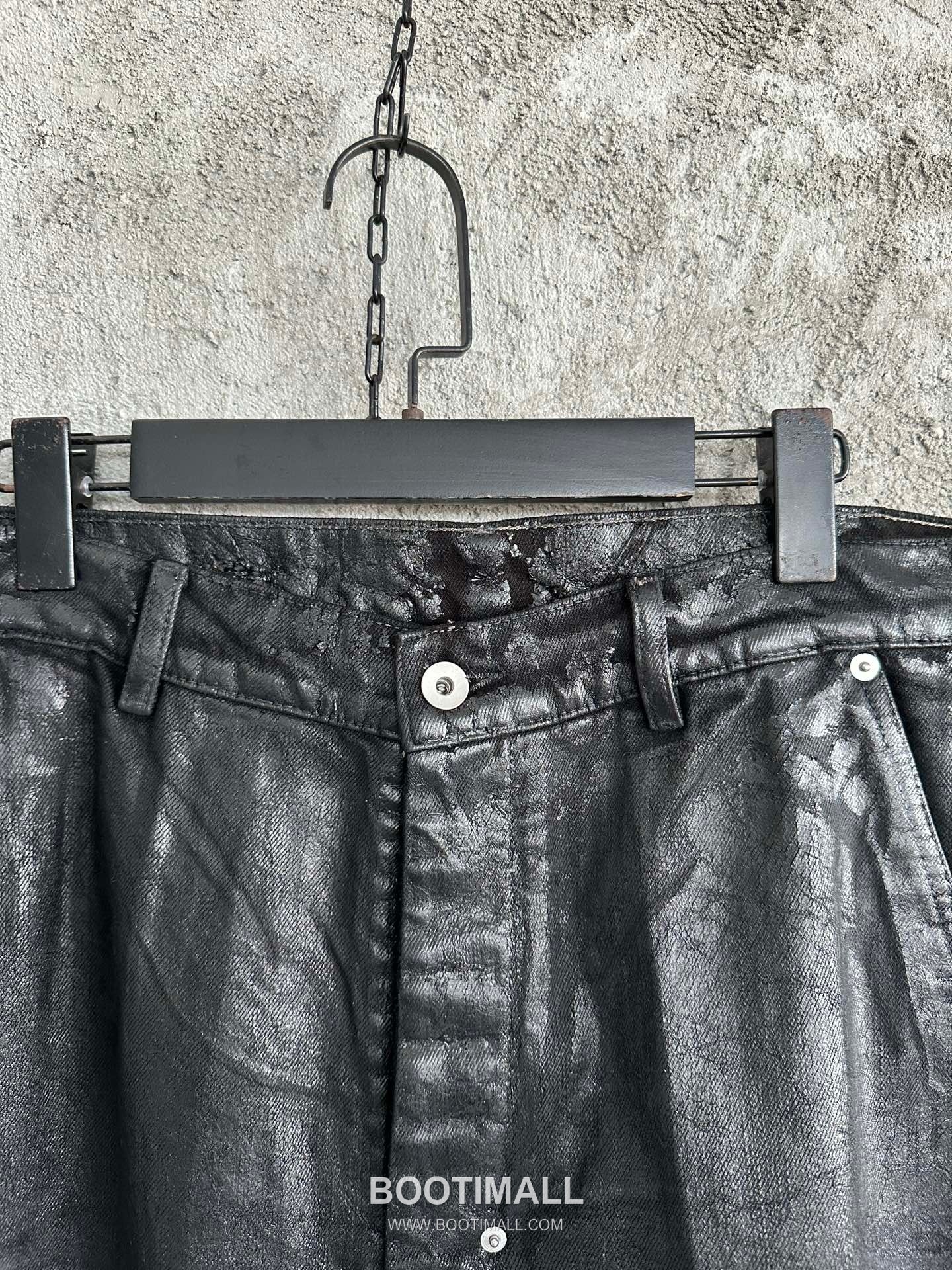 Rick Owens Waxed Wide Pants Cotton, Denim Black 릭오웬스 왁스 와이드 팬츠 코튼, 데님 블랙 4