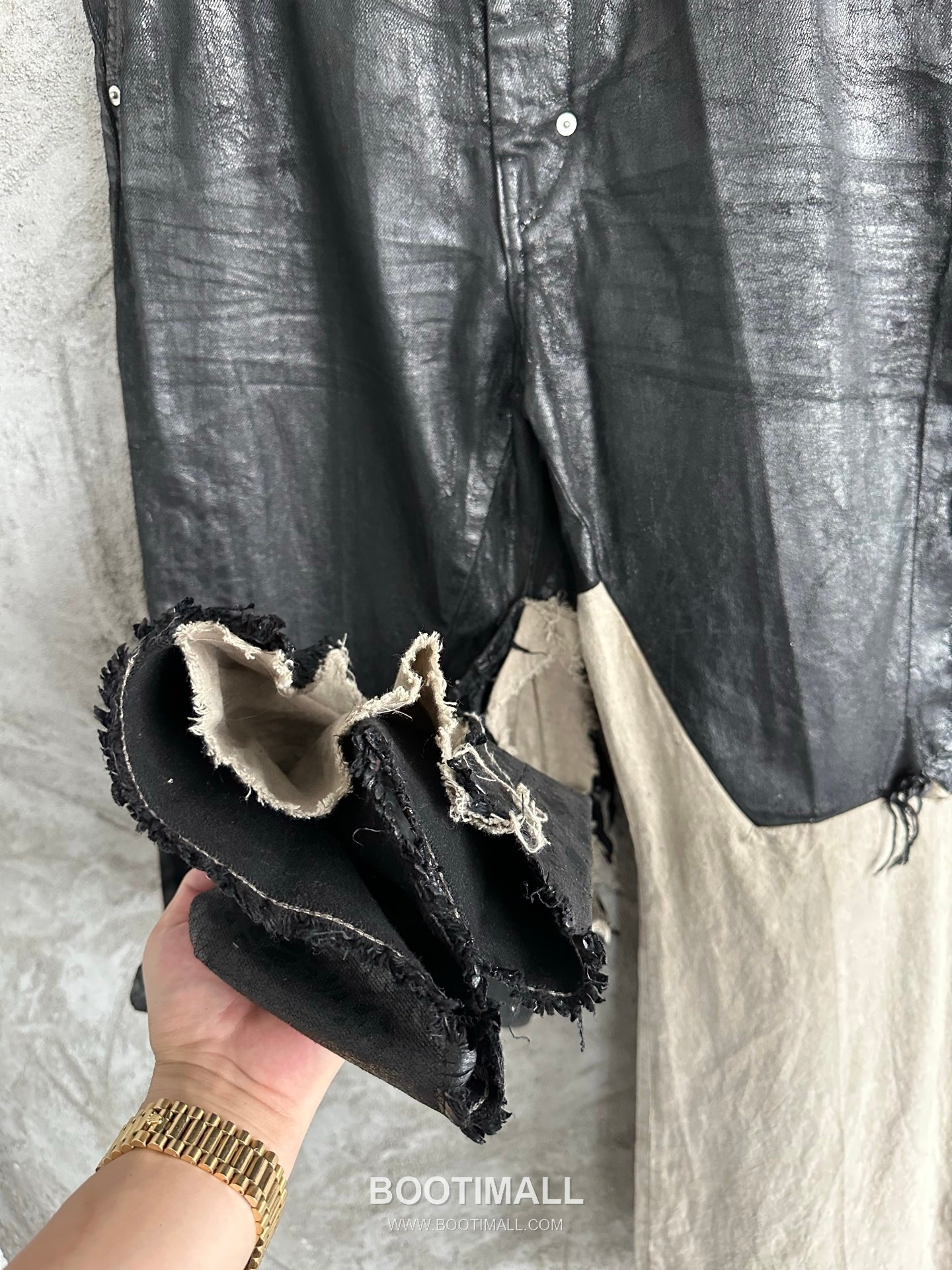 Rick Owens Waxed Wide Pants Cotton, Denim Black 릭오웬스 왁스 와이드 팬츠 코튼, 데님 블랙 7