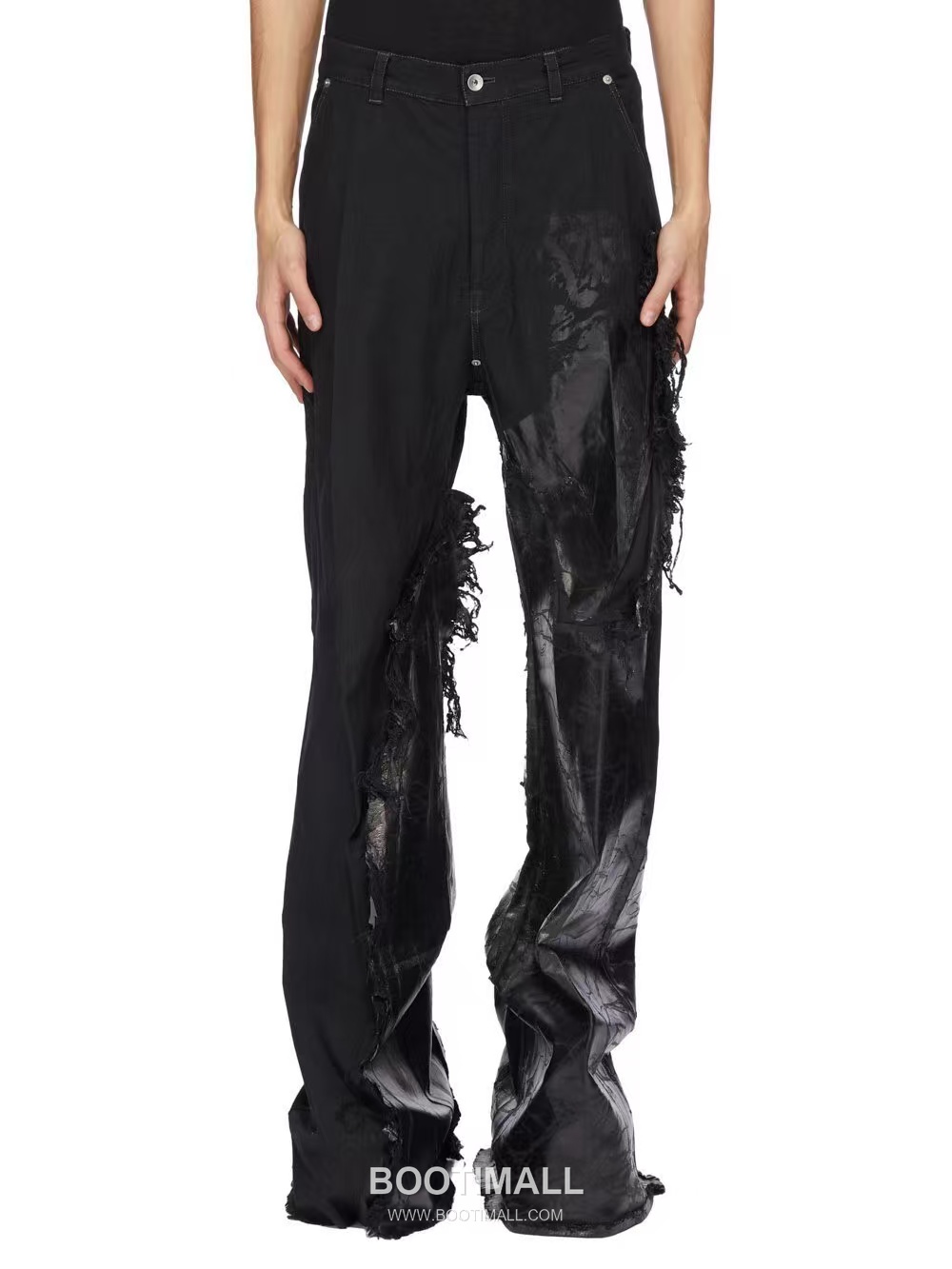 Rick Owens Waxed Patchwork Pants Cotton, Denim Black 릭오웬스 왁스드 패치워크 팬츠 코튼, 데님 블랙 1