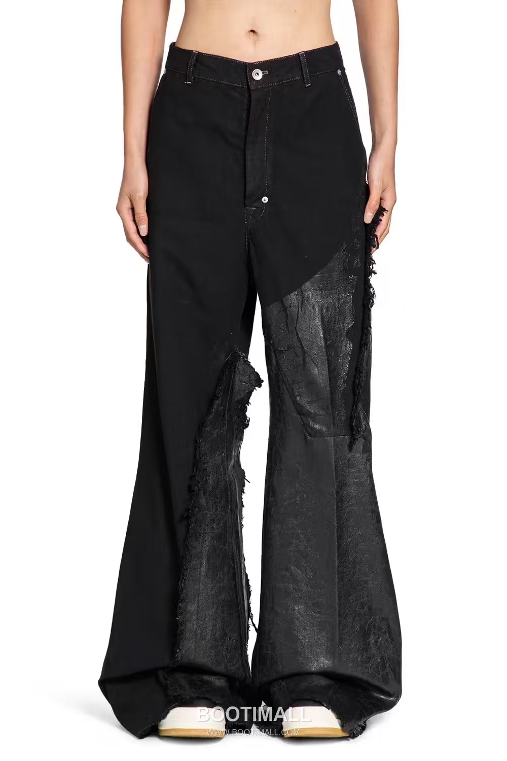 Rick Owens Waxed Patchwork Pants Cotton, Denim Black 릭오웬스 왁스드 패치워크 팬츠 코튼, 데님 블랙 4