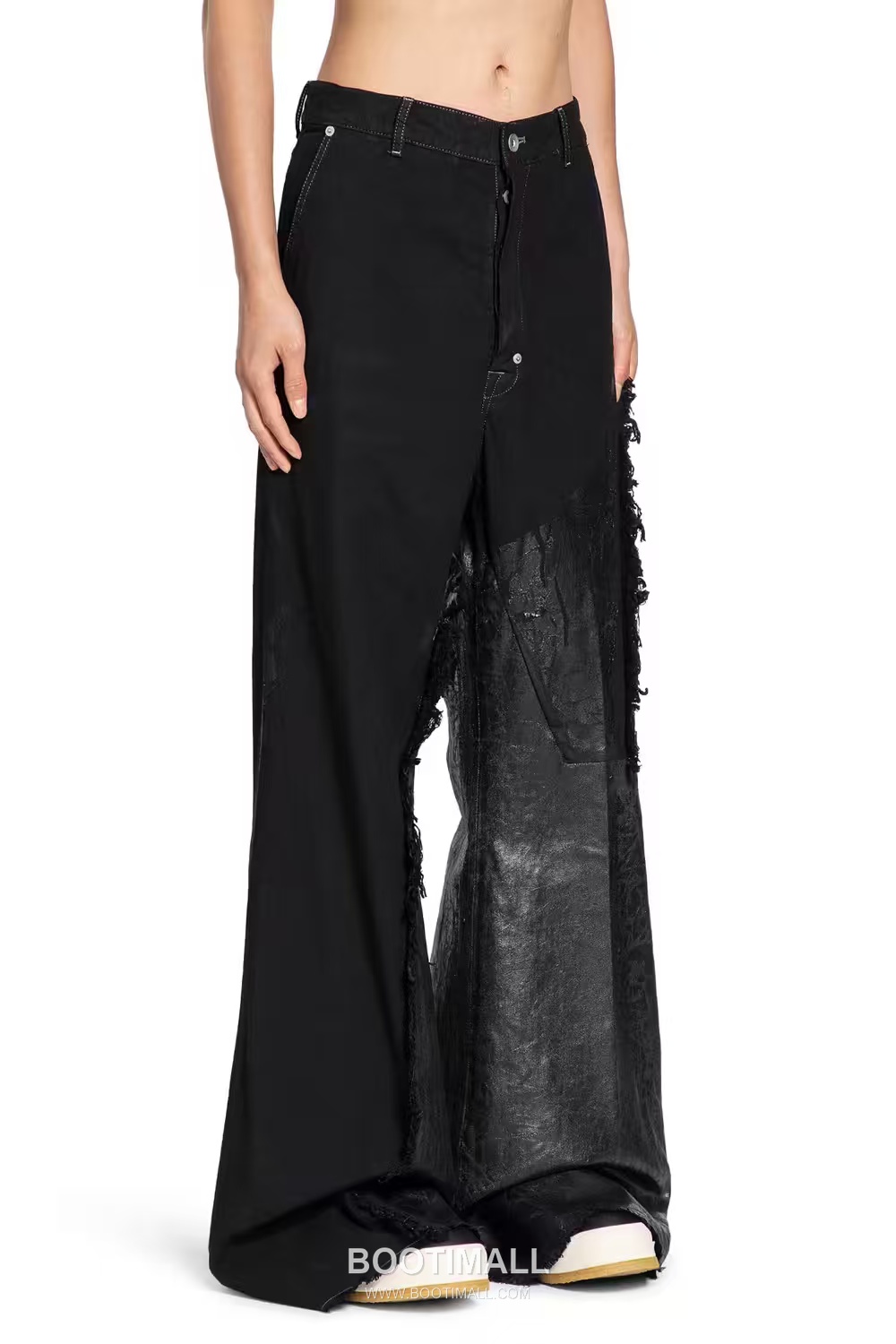 Rick Owens Waxed Patchwork Pants Cotton, Denim Black 릭오웬스 왁스드 패치워크 팬츠 코튼, 데님 블랙 6