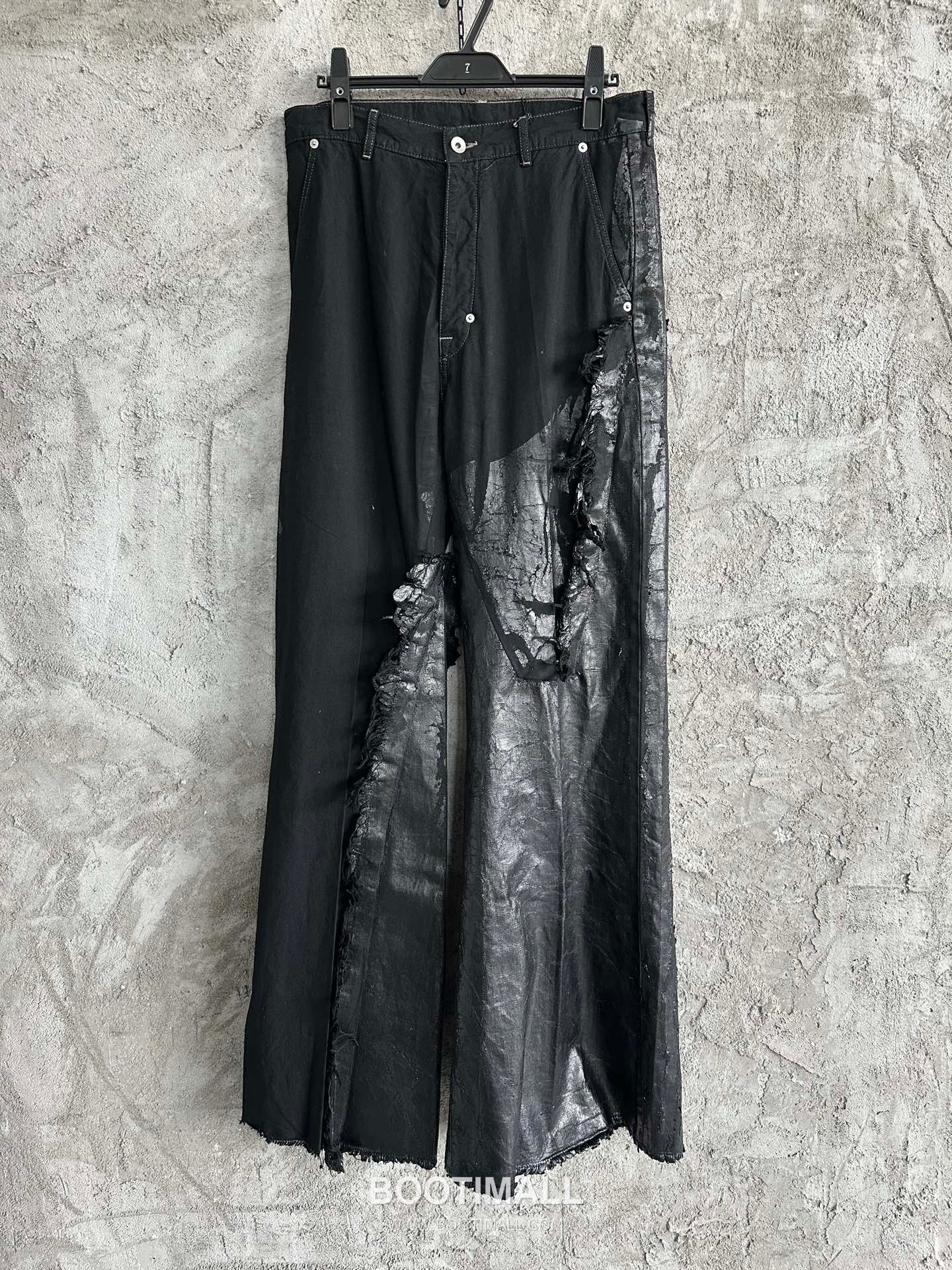 Rick Owens Waxed Patchwork Pants Cotton, Denim Black 릭오웬스 왁스드 패치워크 팬츠 코튼, 데님 블랙 7