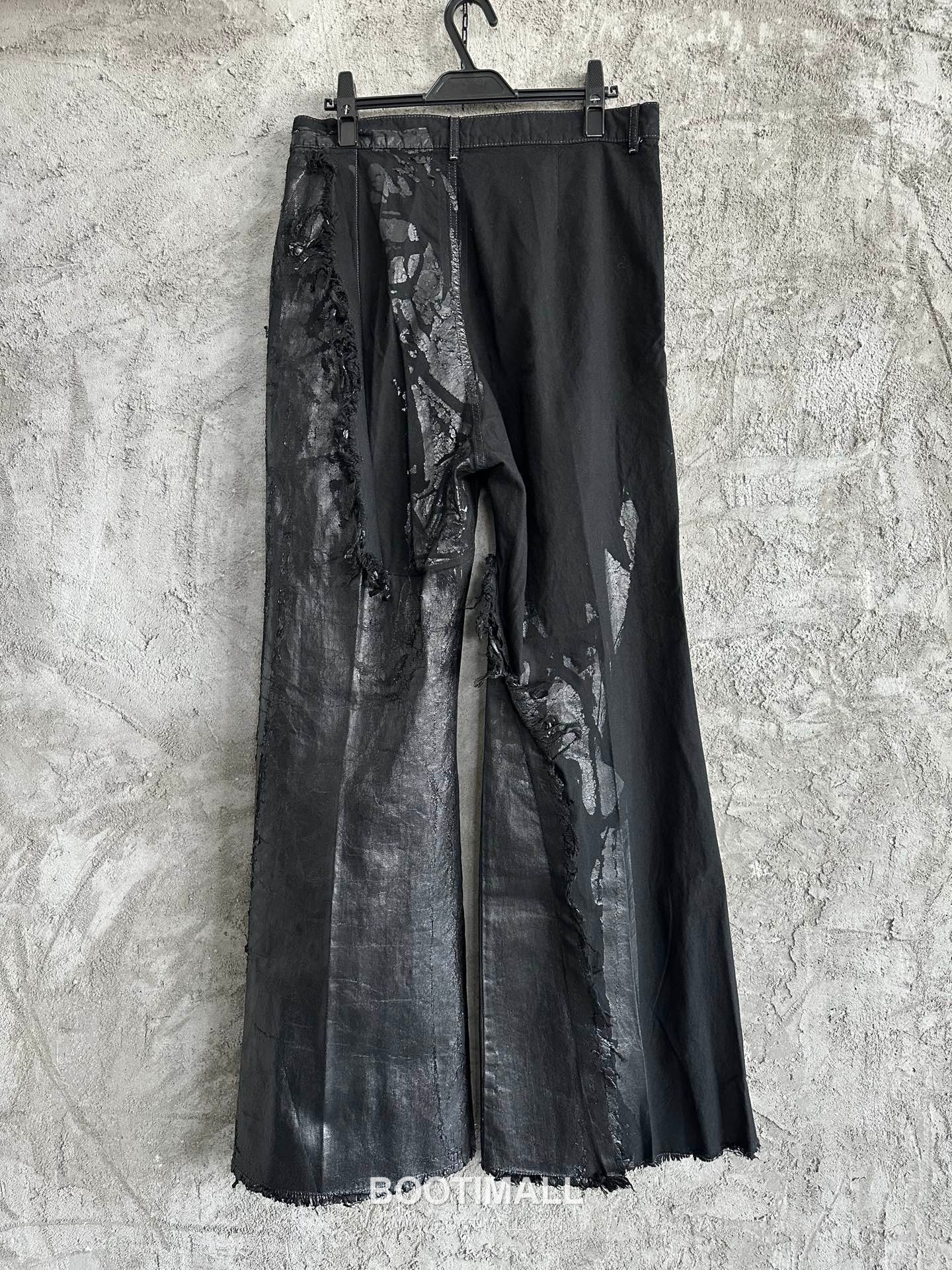 Rick Owens Waxed Patchwork Pants Cotton, Denim Black 릭오웬스 왁스드 패치워크 팬츠 코튼, 데님 블랙 8