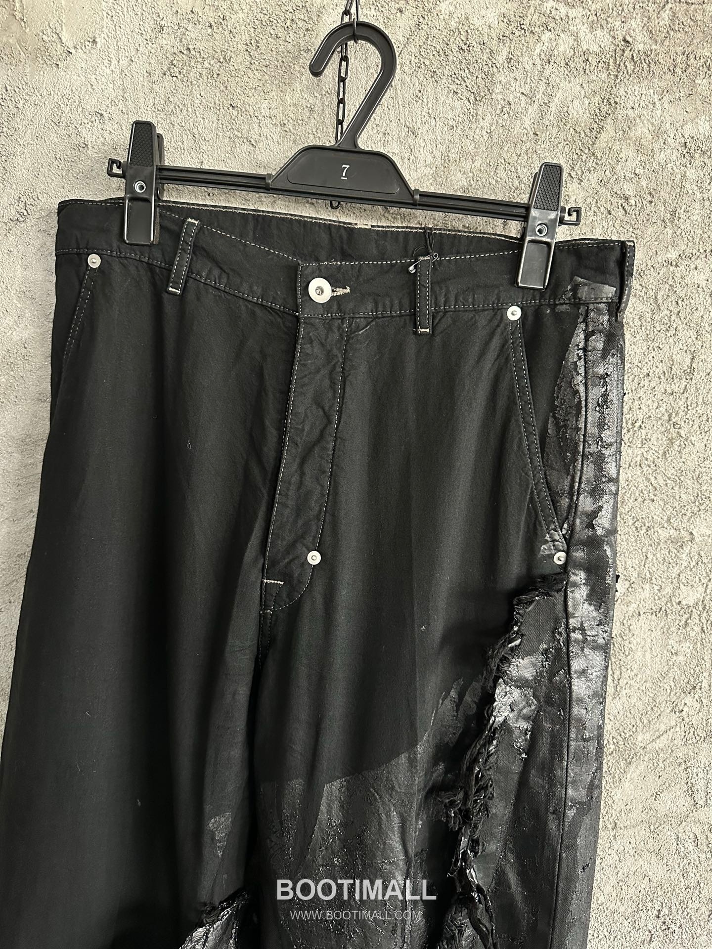 Rick Owens Waxed Patchwork Pants Cotton, Denim Black 릭오웬스 왁스드 패치워크 팬츠 코튼, 데님 블랙 9