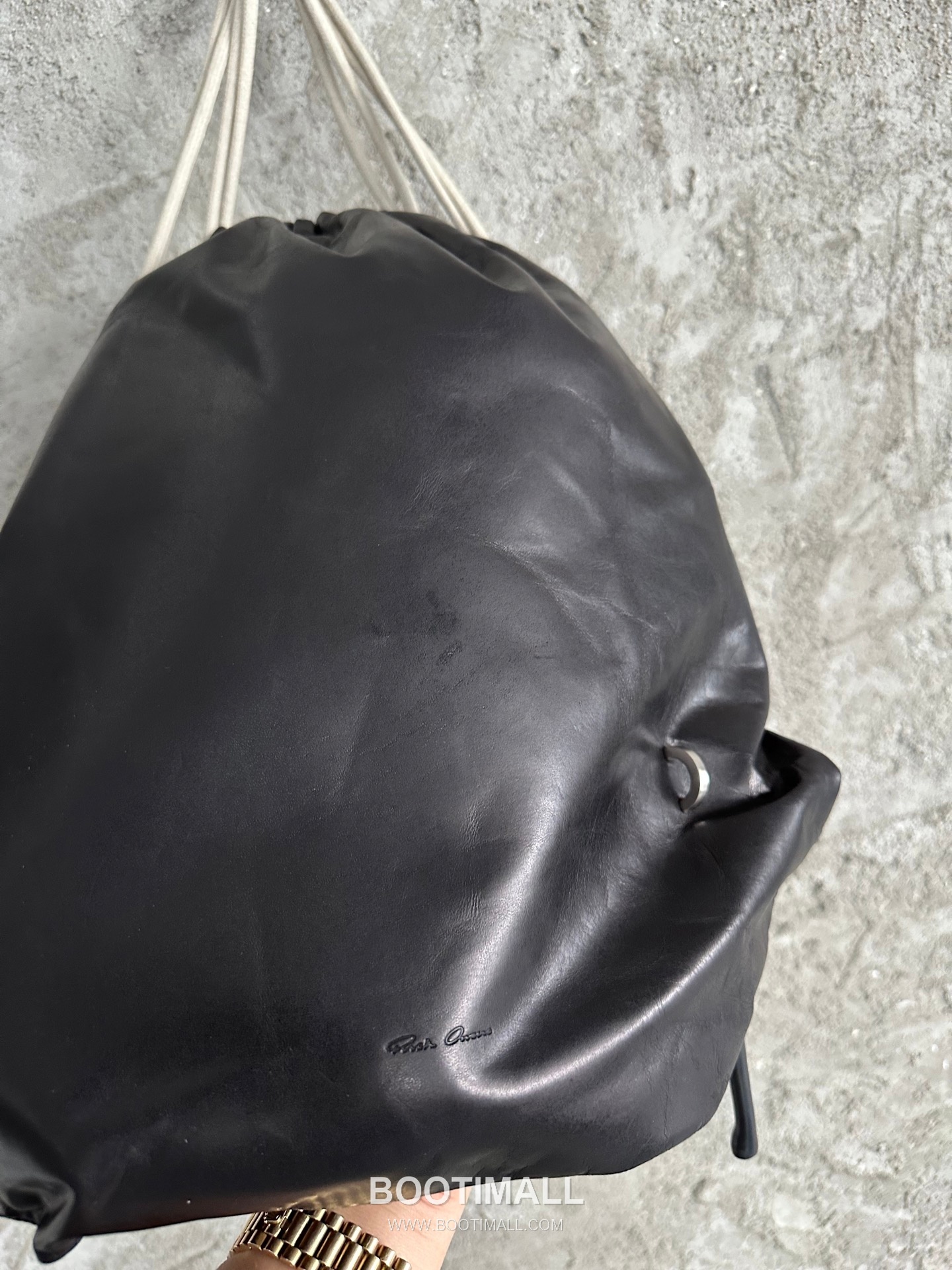 Rick Owens Drawstring Leather Backpack Calfskin Leather Brown 릭 오웬스 드로우스트링 레더 백팩 카프스킨 레더 브라운 48cm 5