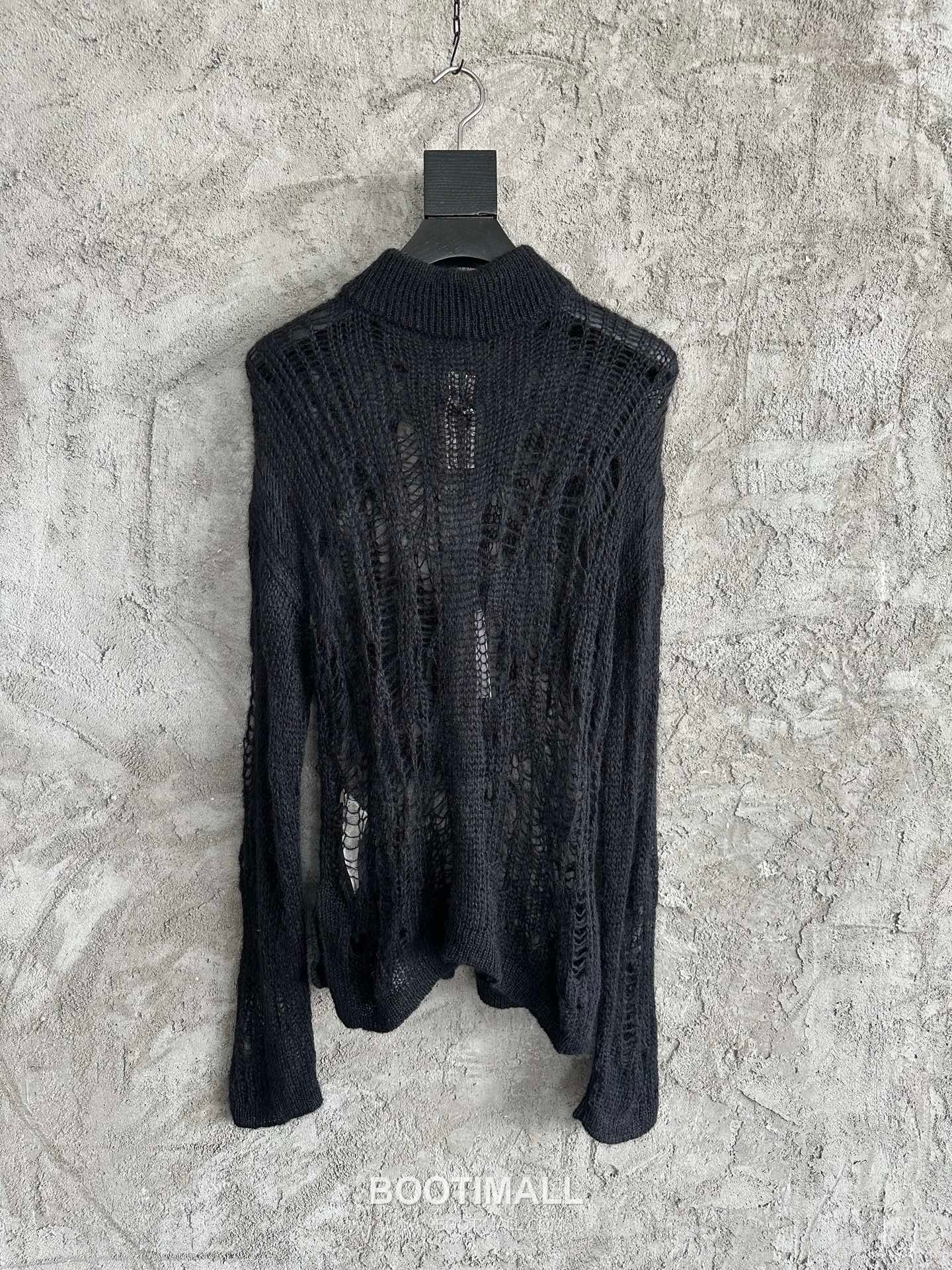 Rick Owens Mohair Crewneck Sweater Nylon, Mohair, Wool Black 릭오웬스 모헤어 크루넥 스웨터 나일론, 모헤어, 울 블랙 4