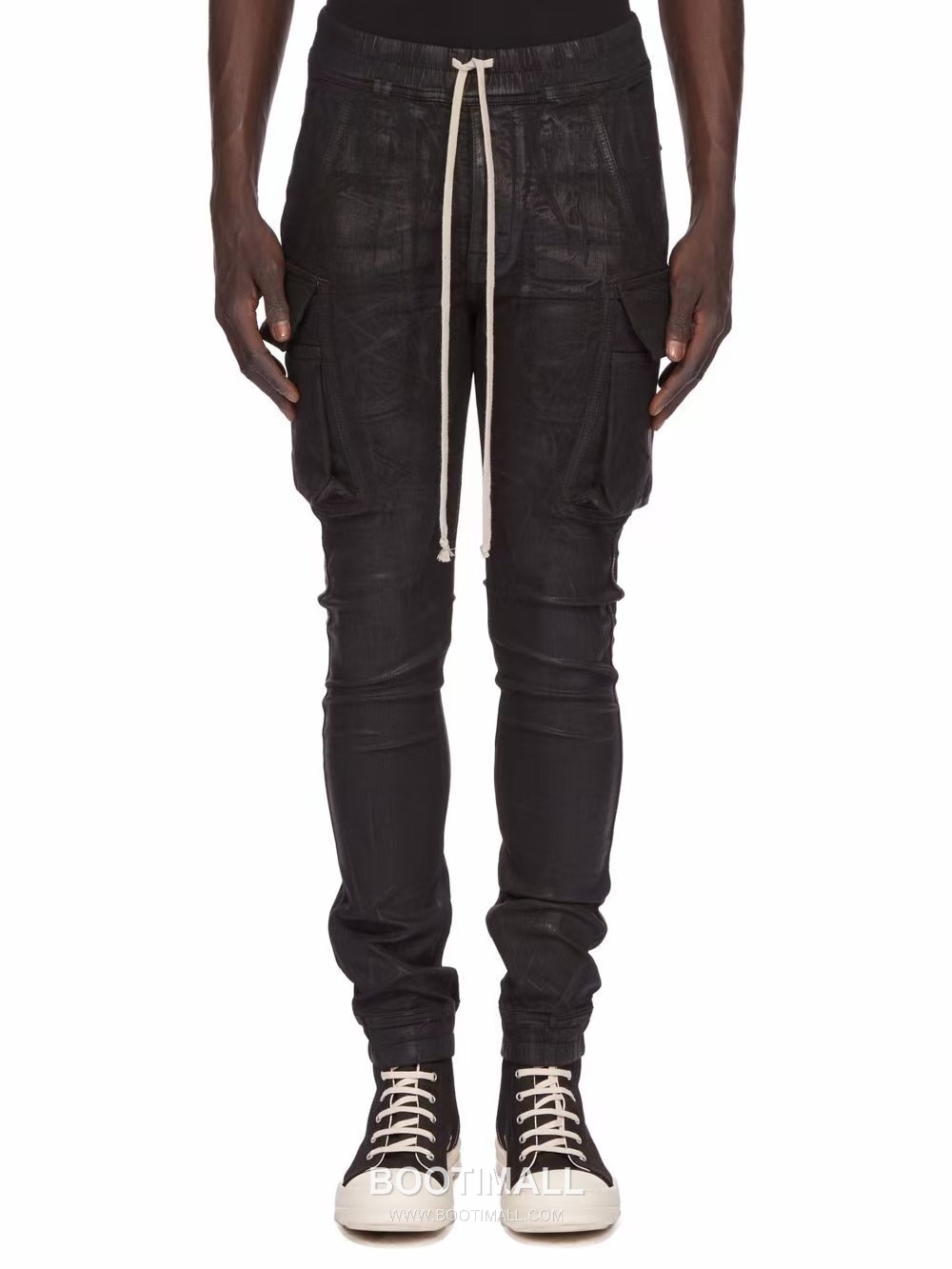 Rick Owens Waxed Pocket Pants Denim, Stretch Fabric Black 릭 오웬스 왁스드 포켓 팬츠 데님, 스트레치 원단 블랙 1